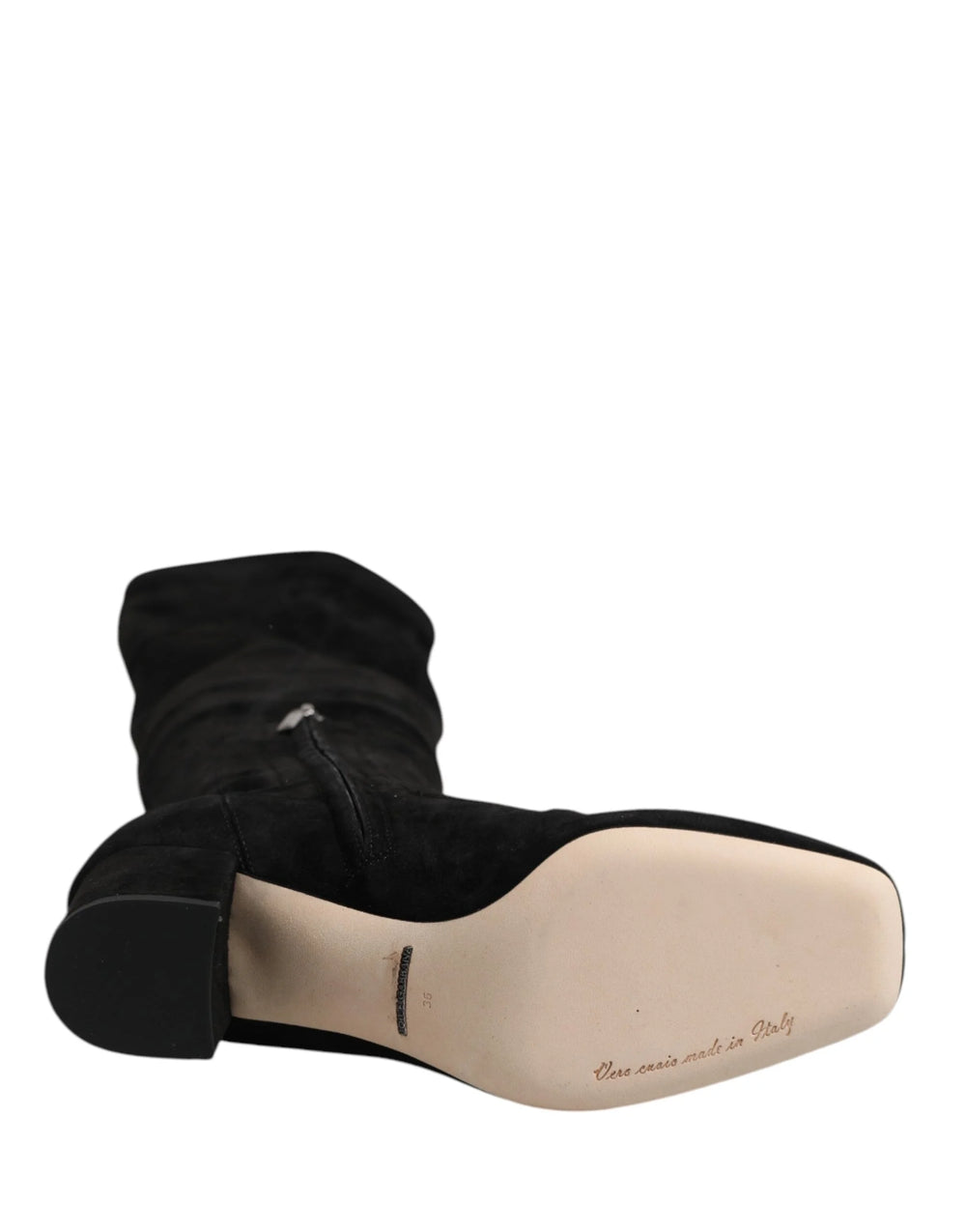 Dolce & Gabbana Black Suede Leather Knee High Boots Shoes - EU36/US5.5 - Boots