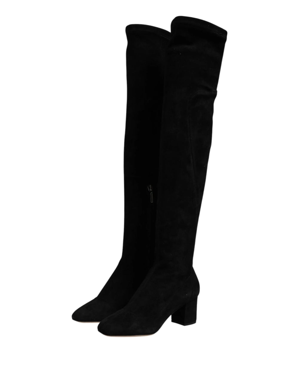 Dolce & Gabbana Black Suede Leather Knee High Boots Shoes - EU36/US5.5