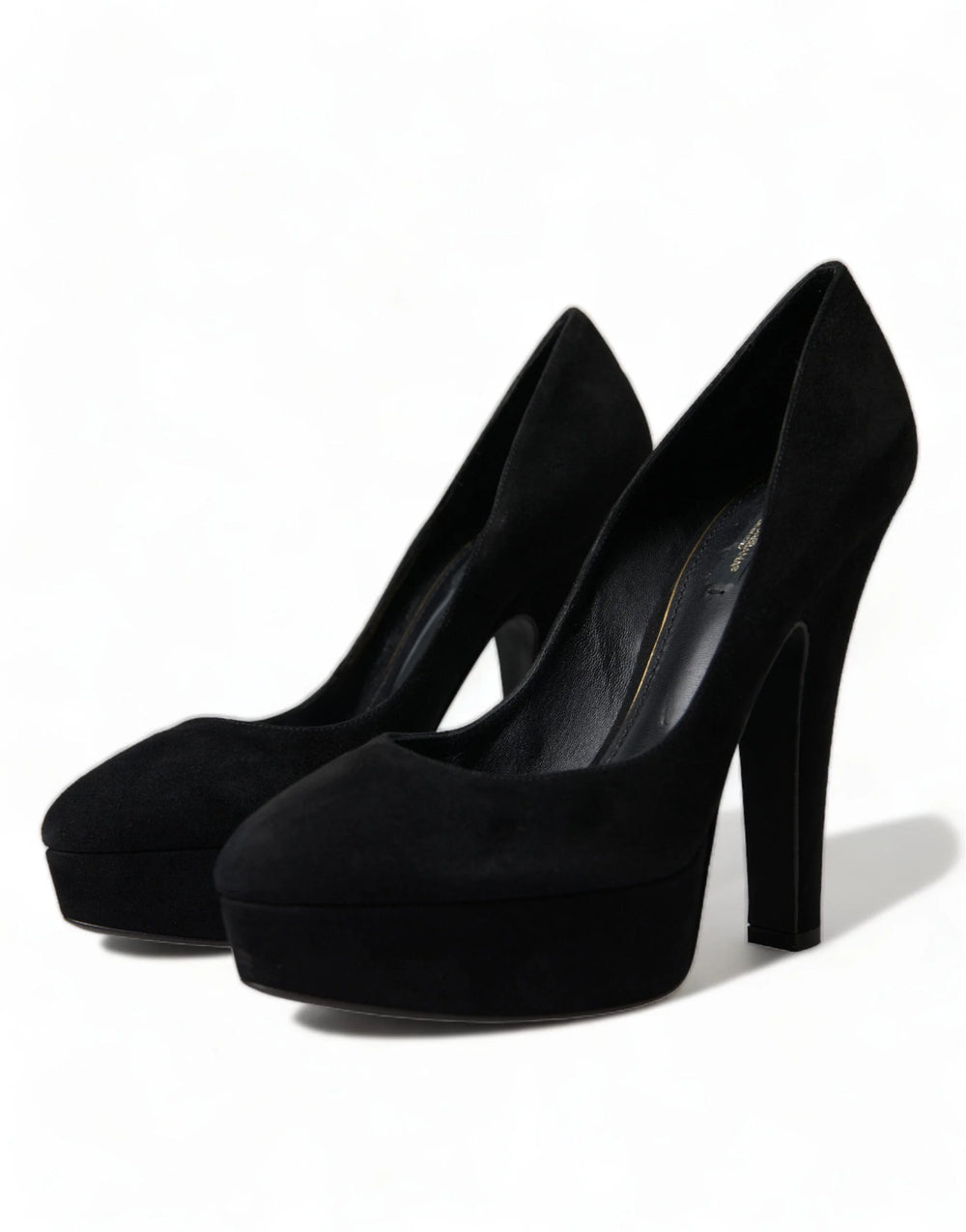 Dolce & Gabbana Black Suede Leather Platform Heel Pumps Shoes - EU40/US9.5