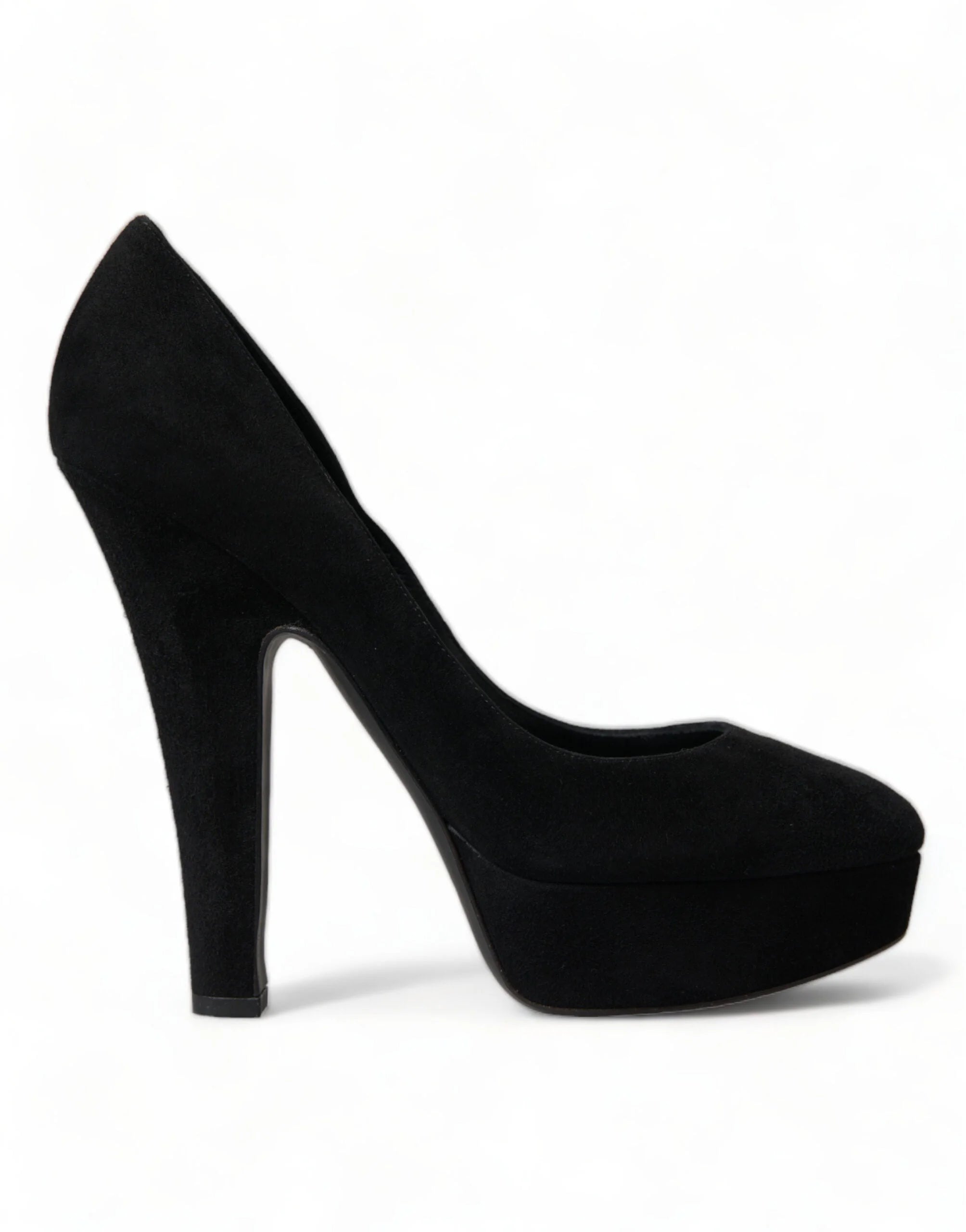 Dolce & Gabbana Black Suede Leather Platform Heel Pumps Shoes - EU40/US9.5
