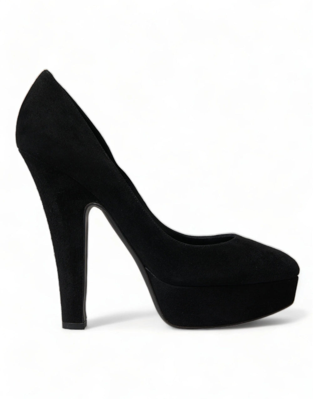 Dolce & Gabbana Black Suede Leather Platform Heel Pumps Shoes - EU40/US9.5