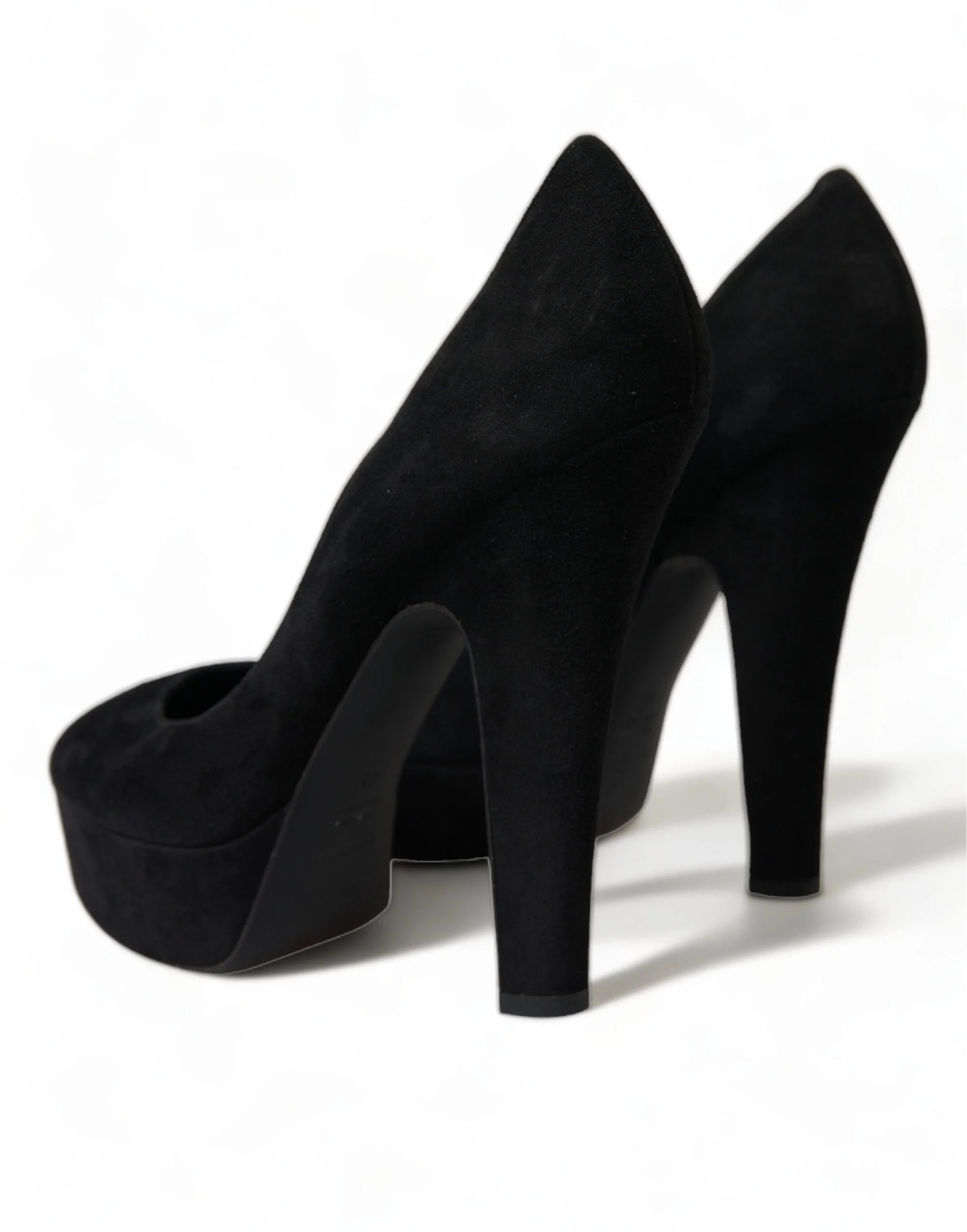 Dolce & Gabbana Black Suede Leather Platform Heel Pumps Shoes - EU40/US9.5