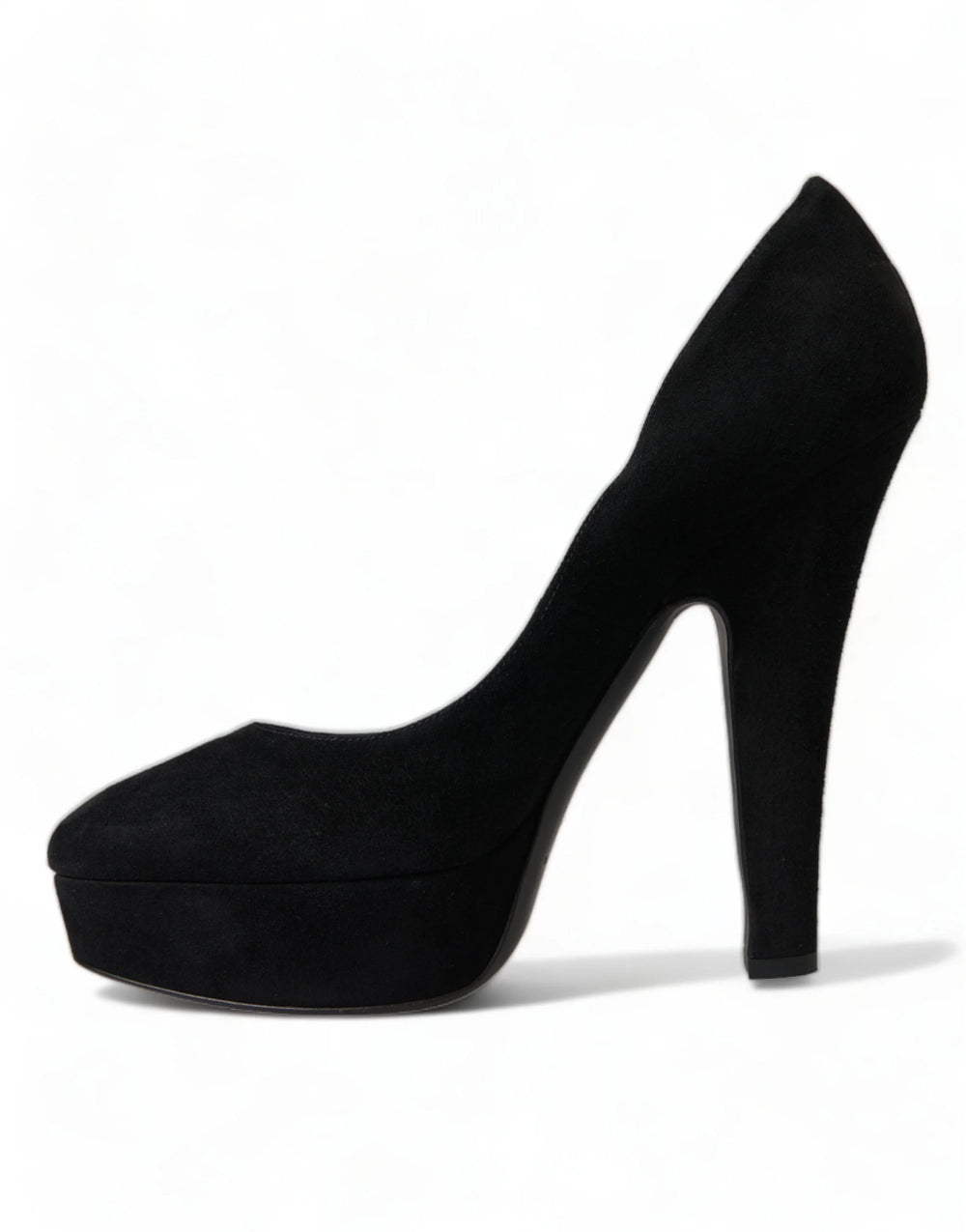 Dolce & Gabbana Black Suede Leather Platform Heel Pumps Shoes - EU40/US9.5