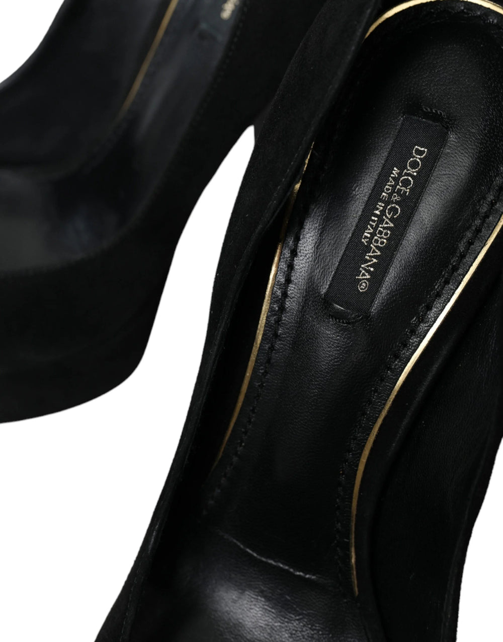 Dolce & Gabbana Black Suede Leather Platform Heel Pumps Shoes - EU40/US9.5 - Heels