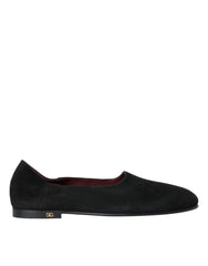 Dolce & Gabbana Black Suede Loafers Formal Dress Slip On Shoes - Flats