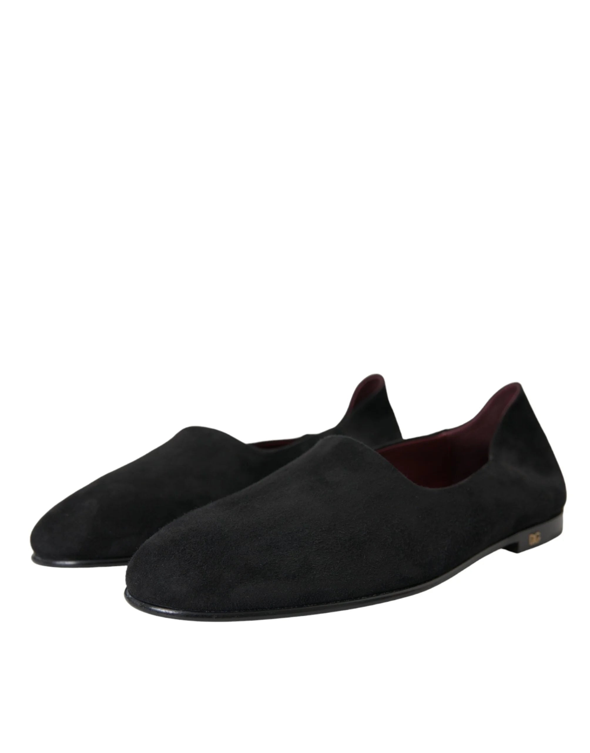 Dolce & Gabbana Black Suede Loafers Formal Dress Slip On Shoes - Flats