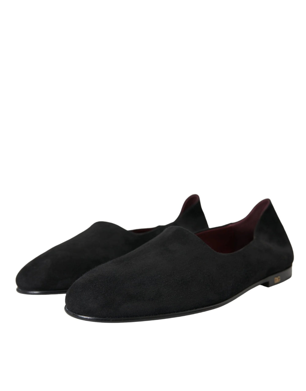 Dolce & Gabbana Black Suede Loafers Formal Dress Slip On Shoes - Flats