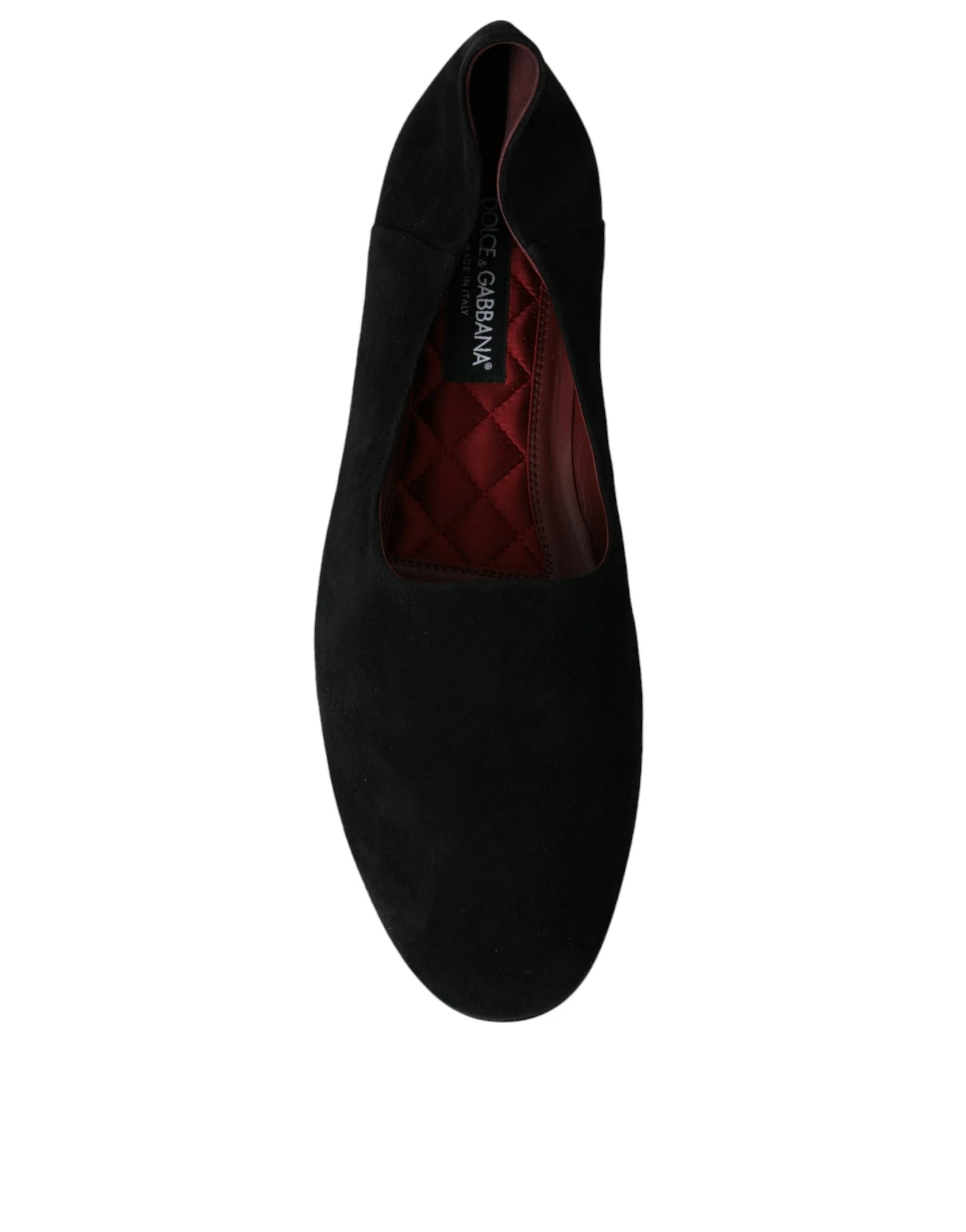 Dolce & Gabbana Black Suede Loafers Formal Dress Slip On Shoes - Flats
