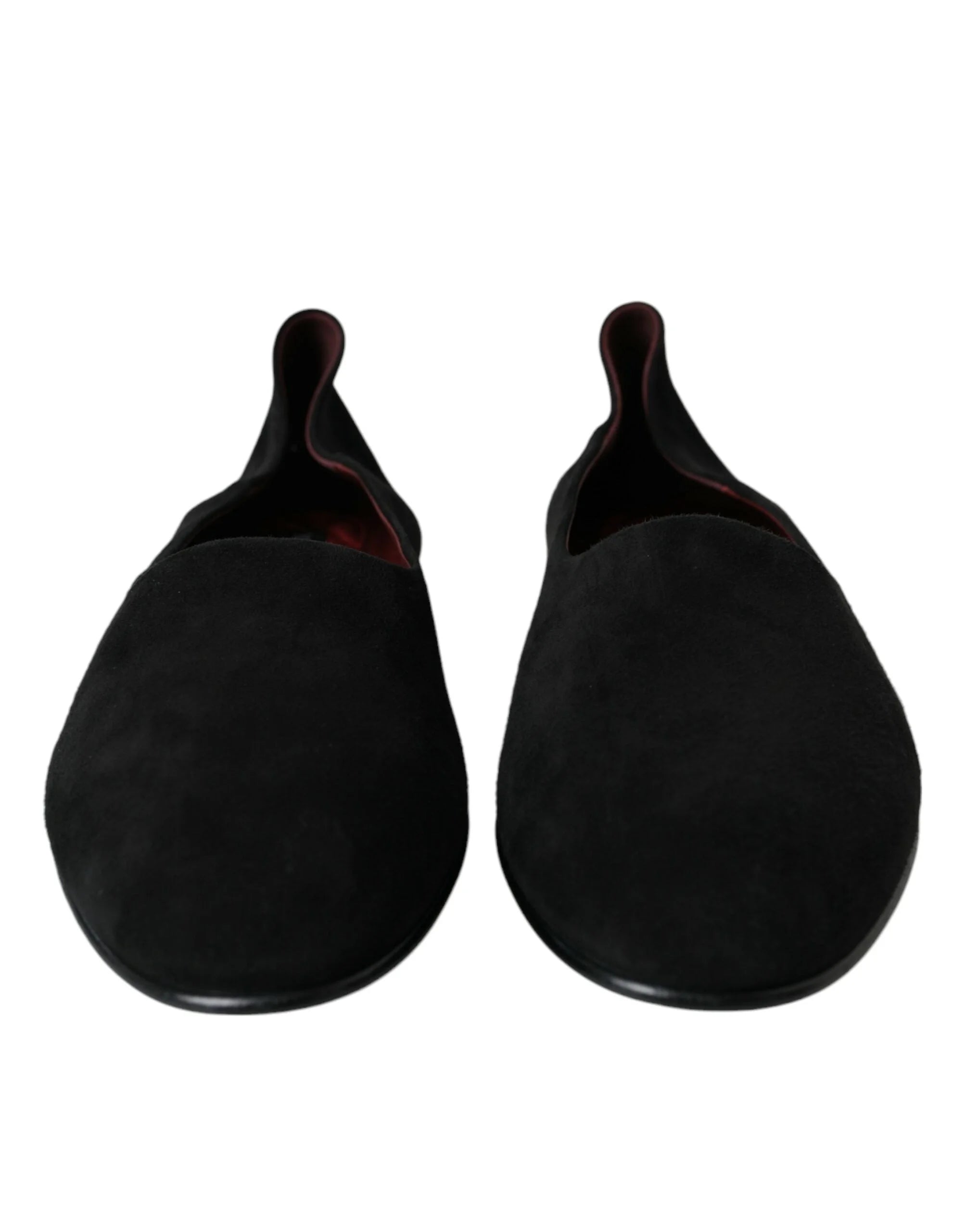 Dolce & Gabbana Black Suede Loafers Formal Dress Slip On Shoes - Flats