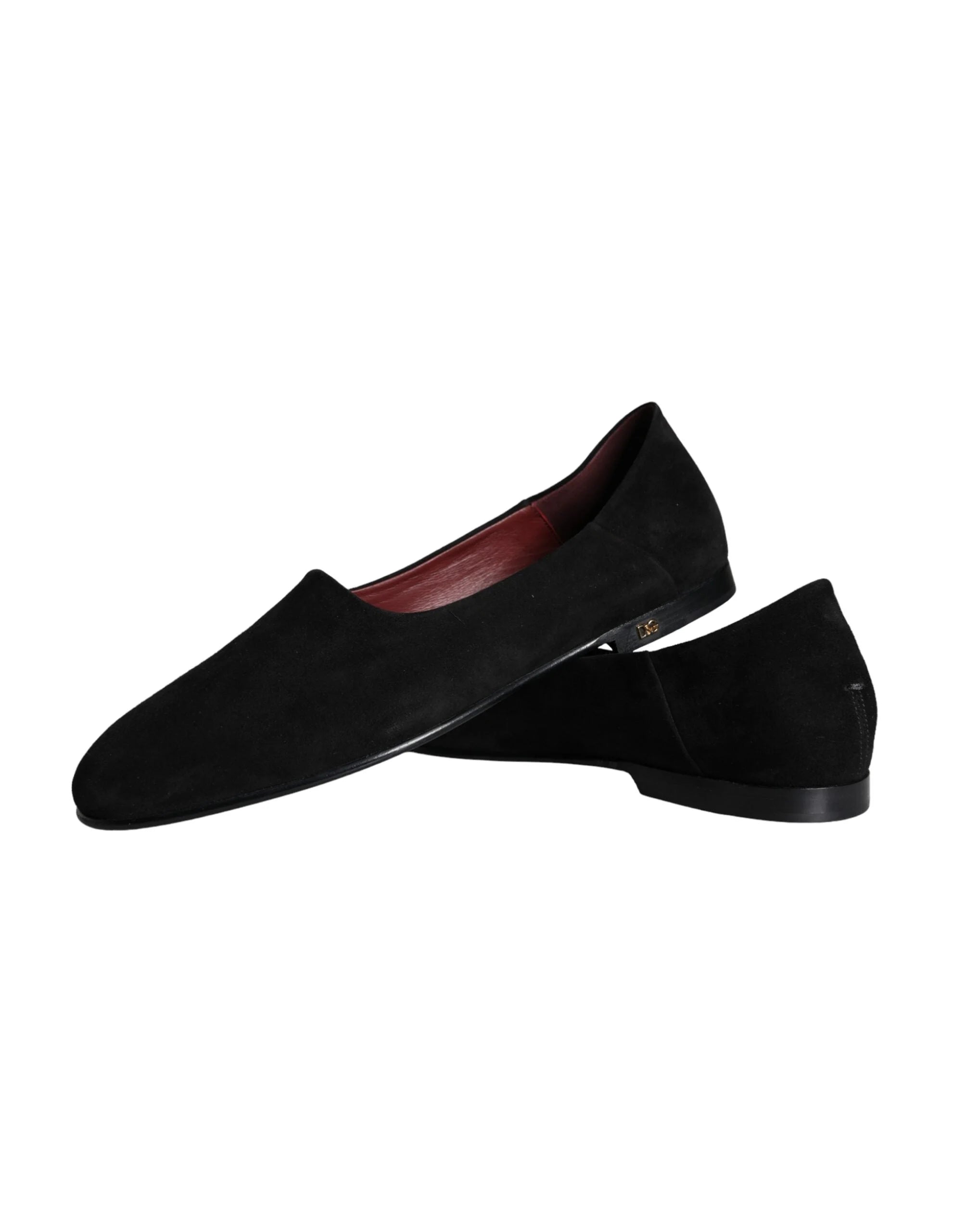 Dolce & Gabbana Black Suede Loafers Formal Slip On Shoes - Flats
