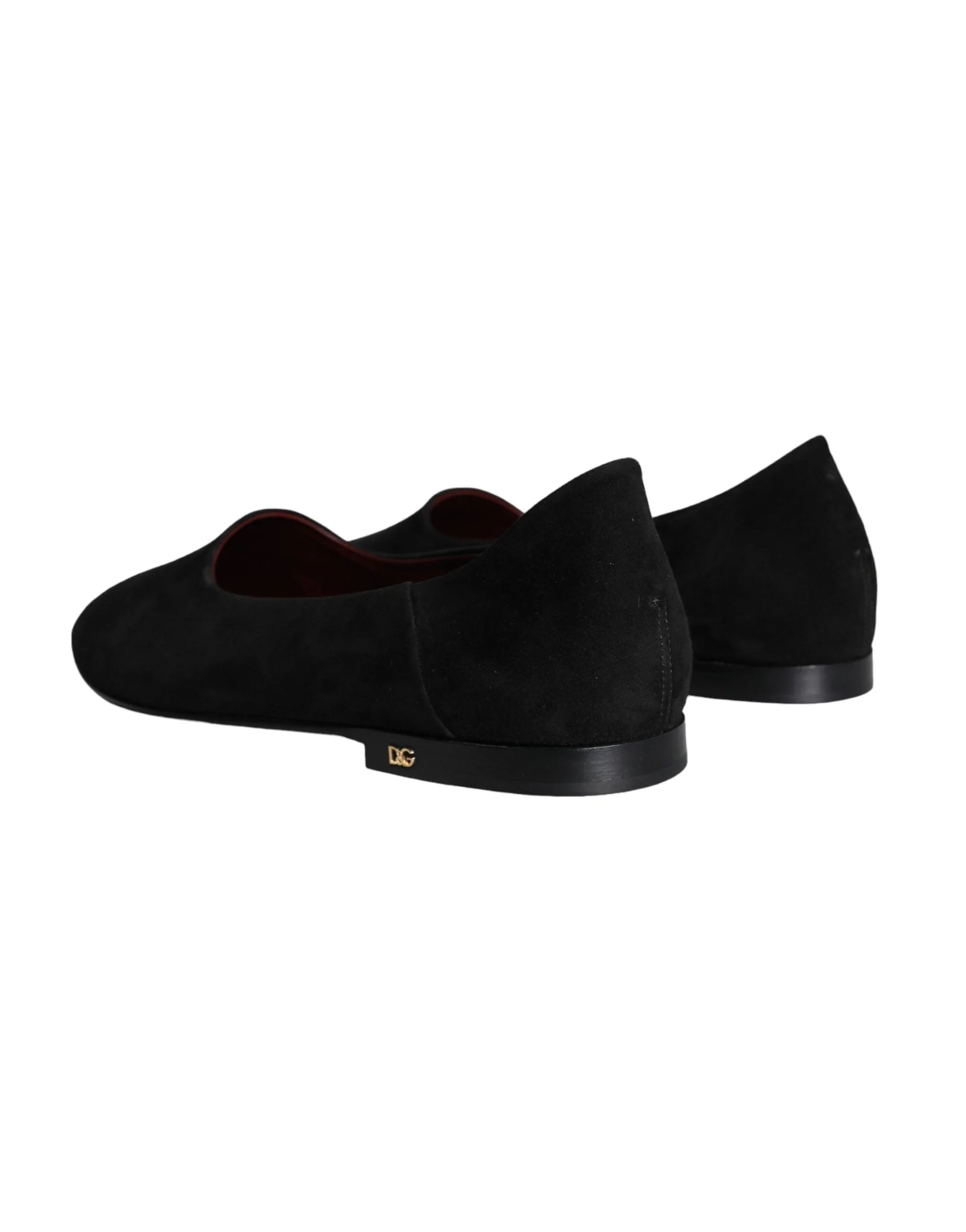 Dolce & Gabbana Black Suede Loafers Formal Slip On Shoes - Flats