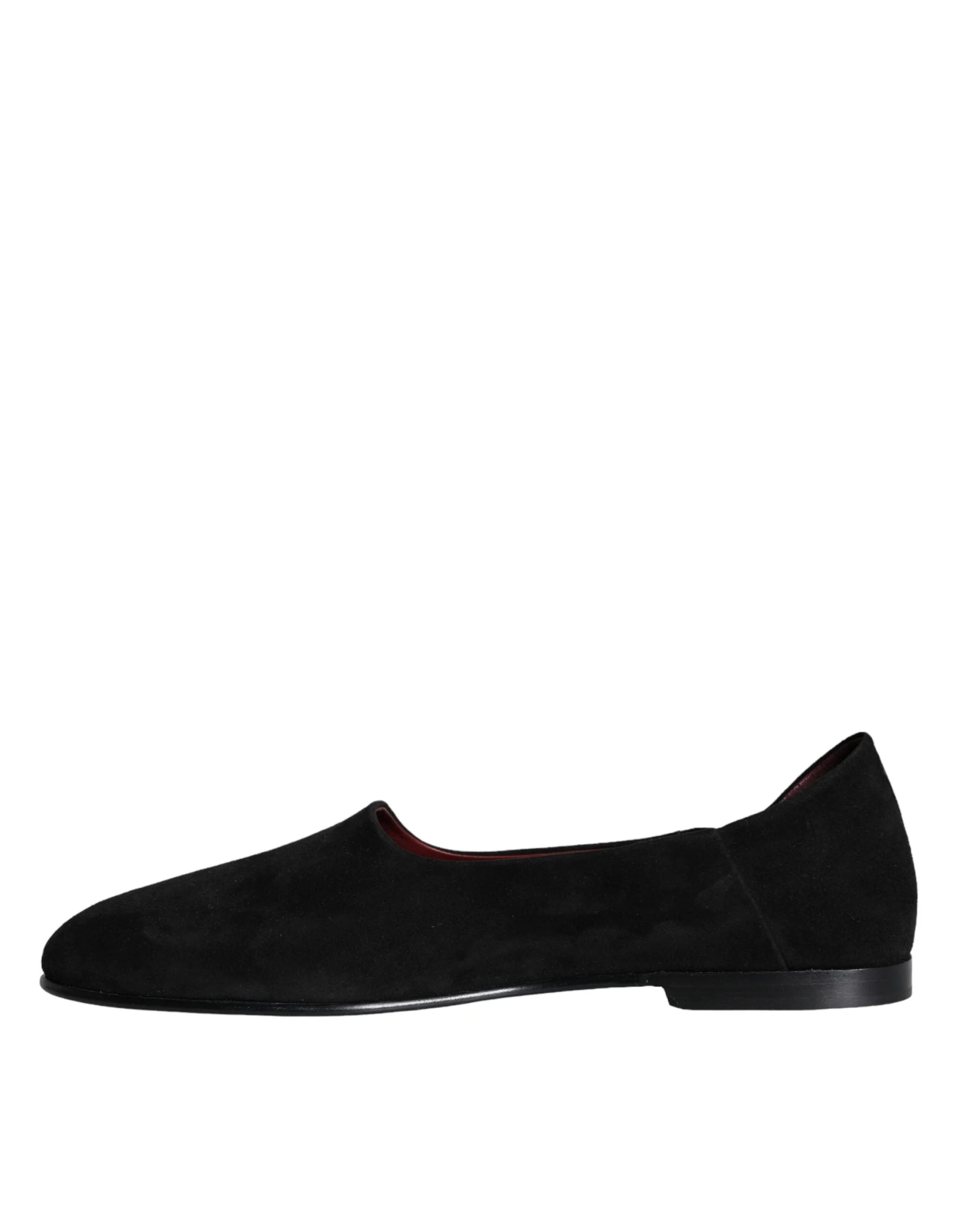 Dolce & Gabbana Black Suede Loafers Formal Slip On Shoes - Flats