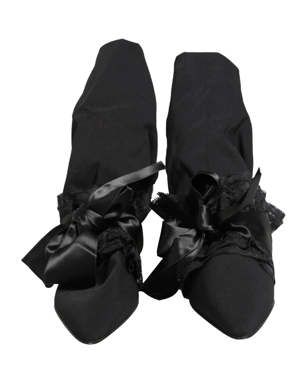 Dolce & Gabbana Mustat Nahan Saappaanikorkoiset Nilkkasaappaat - EU41/US10.5