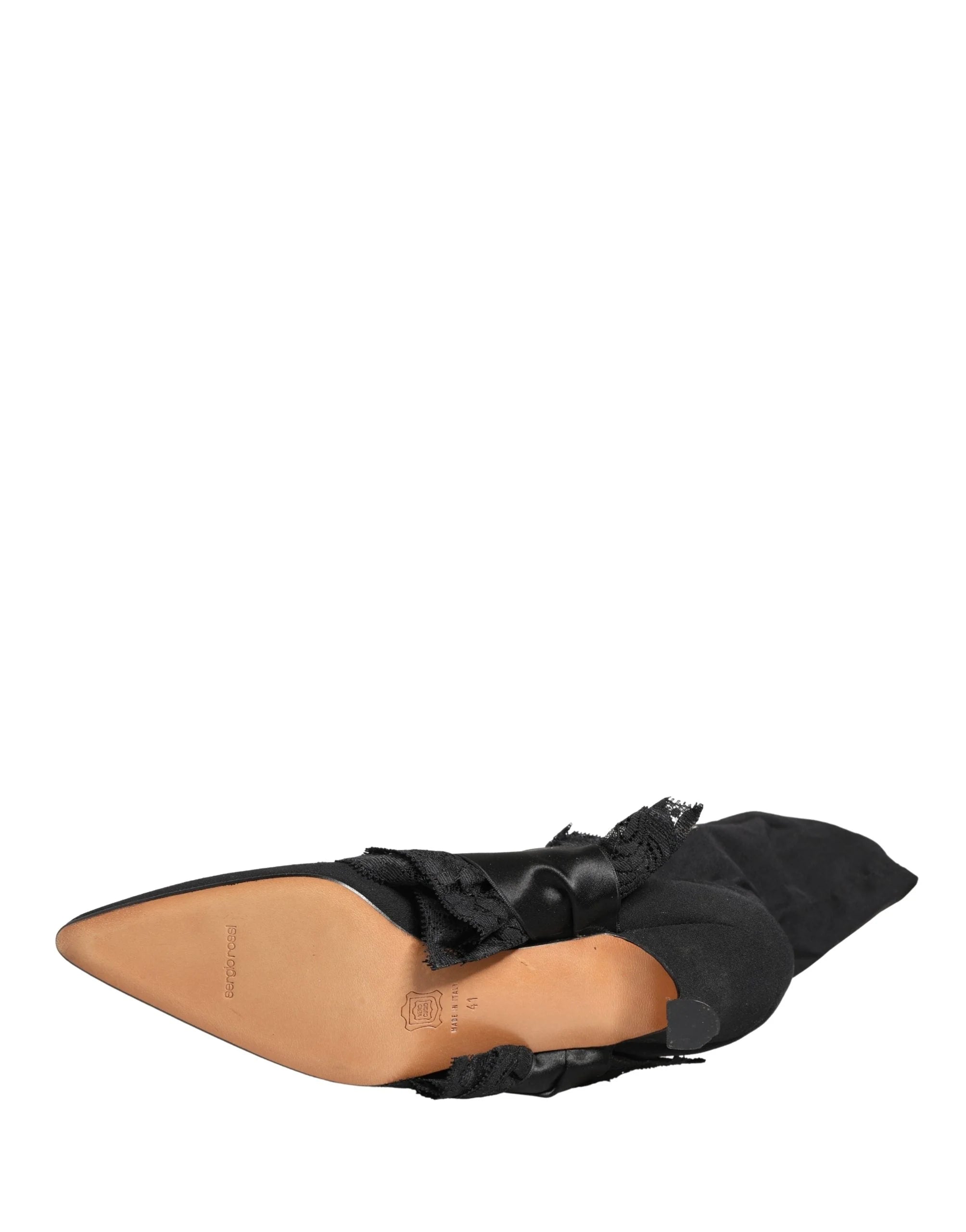 Dolce & Gabbana Mustat Nahan Saappaanikorkoiset Nilkkasaappaat - EU41/US10.5