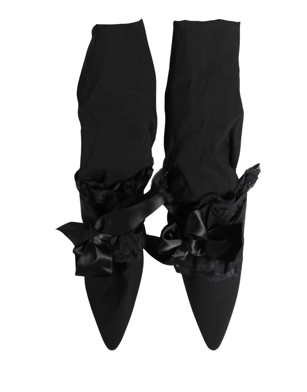 Dolce & Gabbana Mustat Nahan Saappaanikorkoiset Nilkkasaappaat - EU41/US10.5