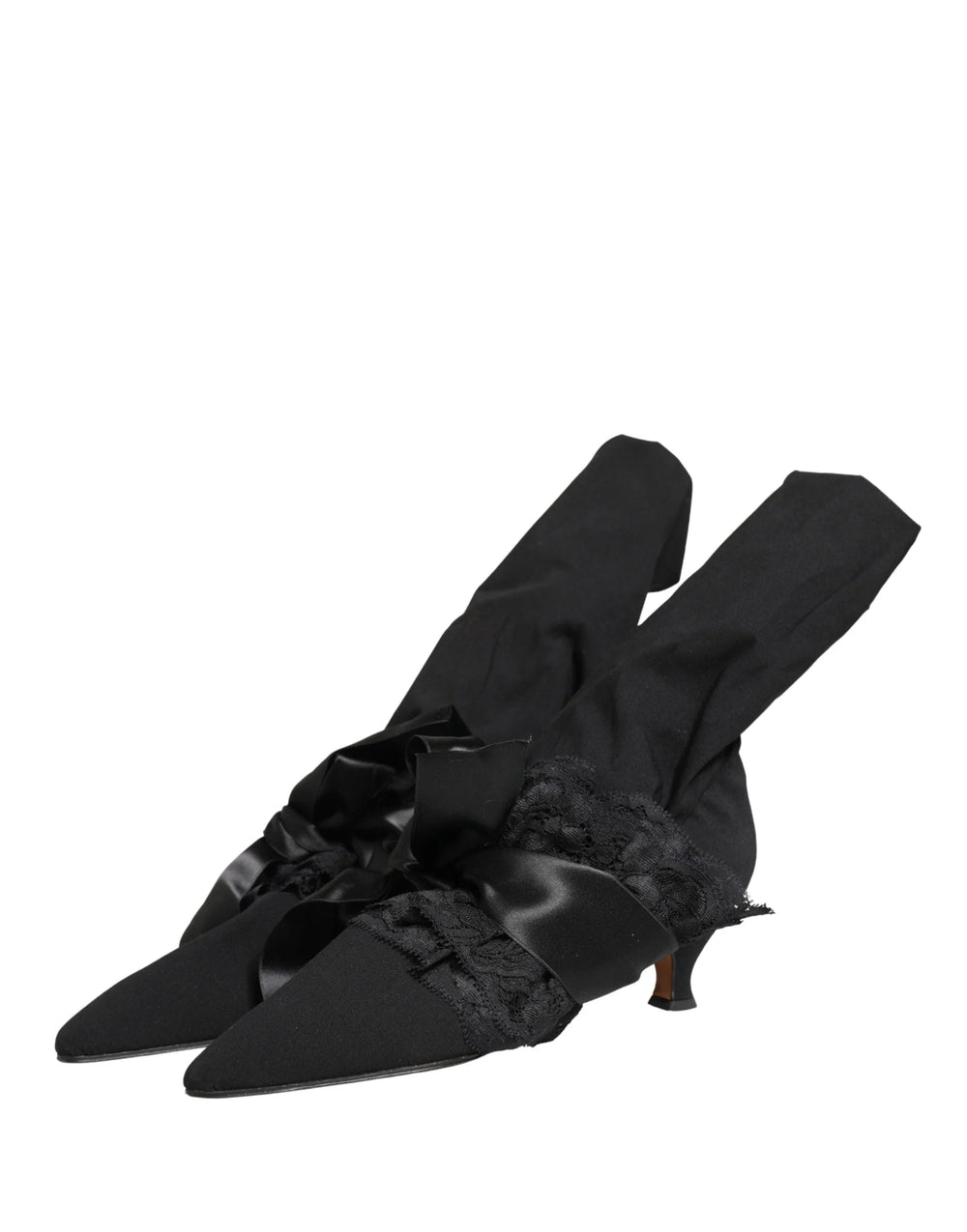 Dolce & Gabbana Musta Nahka Nilkkasaappaat Kengät - EU41/US10.5