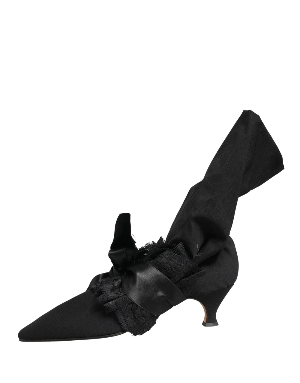 Dolce & Gabbana Mustat Nahan Saappaanikorkoiset Nilkkasaappaat - EU41/US10.5