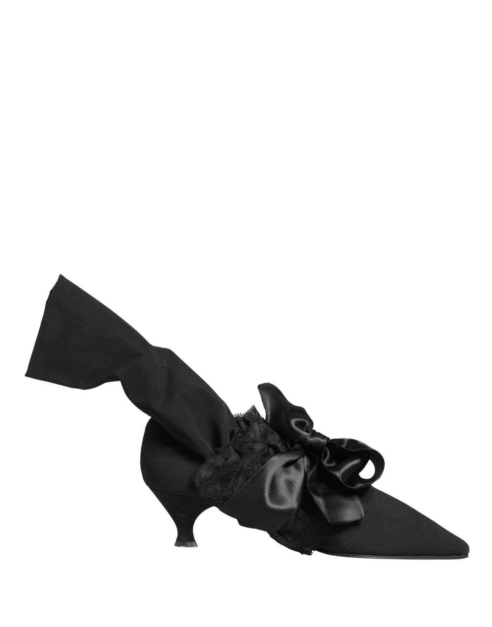 Dolce & Gabbana Mustat Nahan Saappaanikorkoiset Nilkkasaappaat - EU41/US10.5