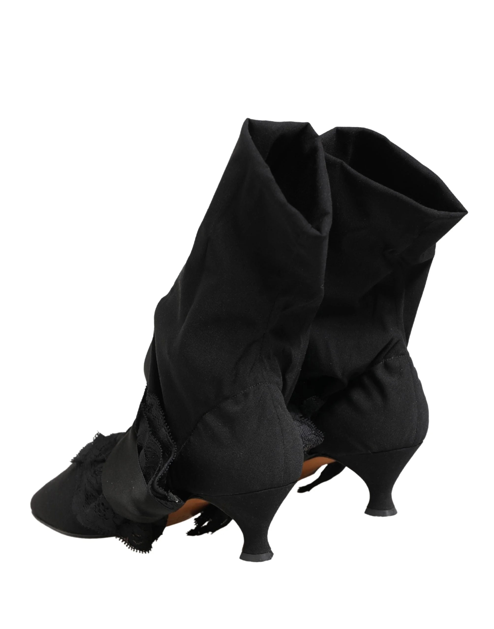 Dolce & Gabbana Musta Nahka Nilkkasaappaat Kengät - EU41/US10.5