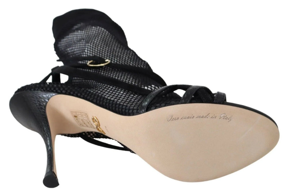 Dolce & Gabbana Black Suede Short Boots Sandals Shoes - EU39.5/US9