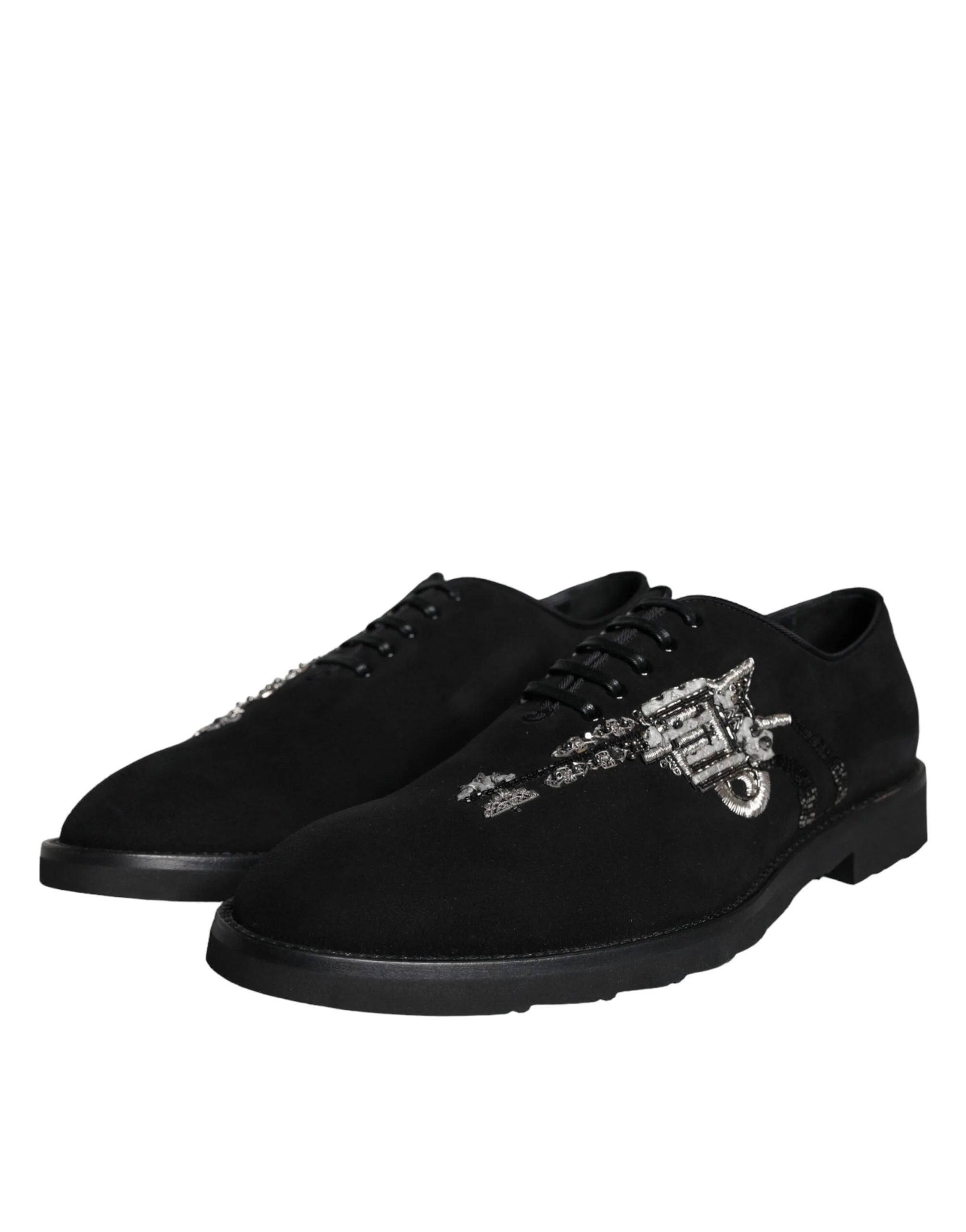 Dolce & Gabbana Black Suede Sicilia Lace Up Formal Shoes - EU41.5/US8.5 - Shoes