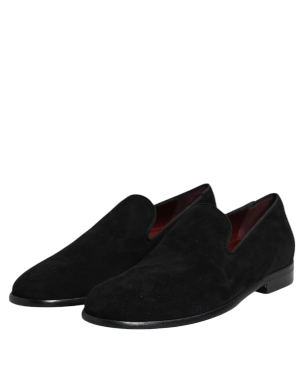 Dolce & Gabbana Black Suede Slip On Loafers Formal Shoes - Flats