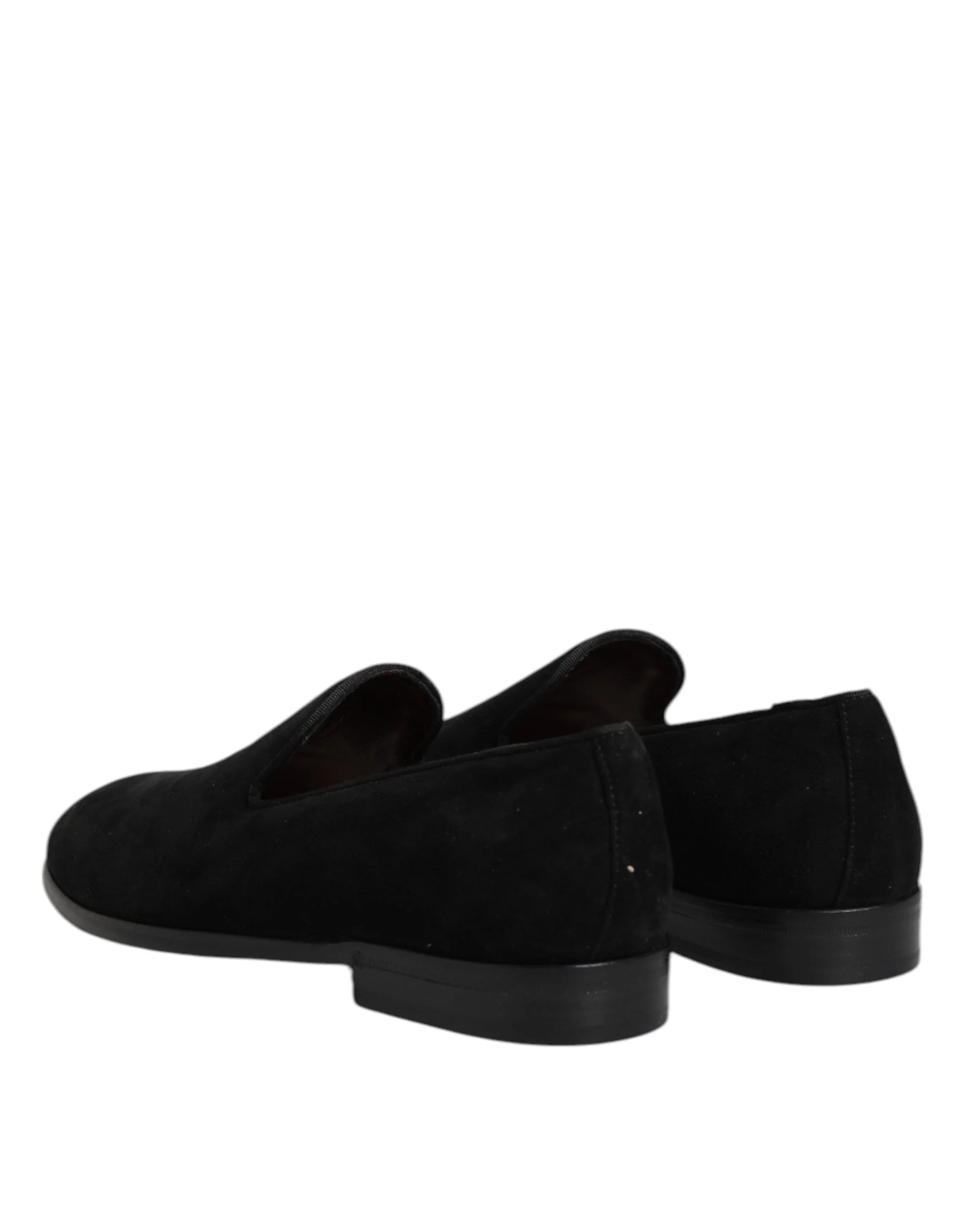 Dolce & Gabbana Black Suede Slip On Loafers Formal Shoes - Flats