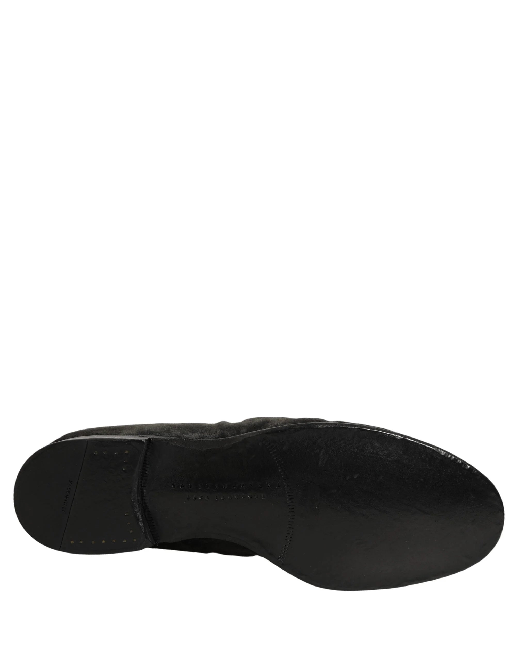 Dolce & Gabbana Black Suede Slip On Men Slippers Loafers Shoes - EU42/US9