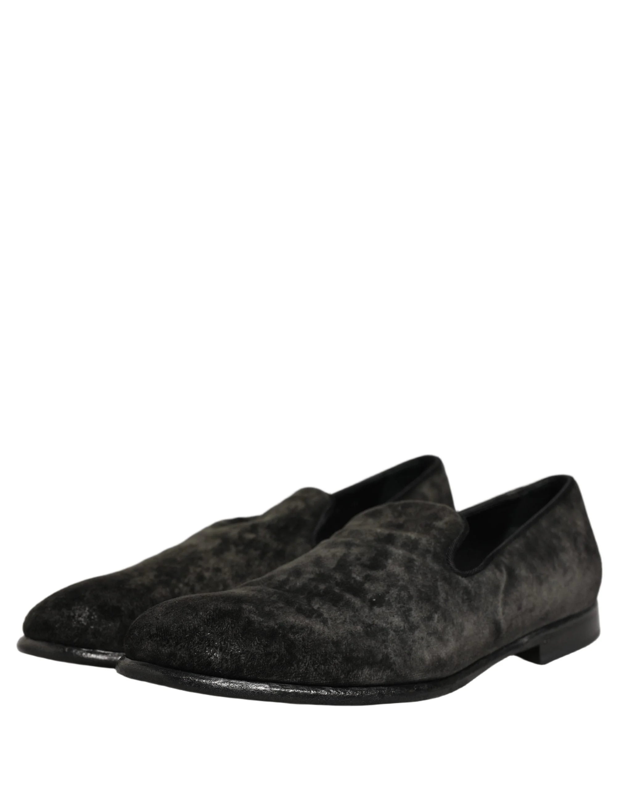Dolce & Gabbana Black Suede Slip On Men Slippers Loafers Shoes - EU42/US9