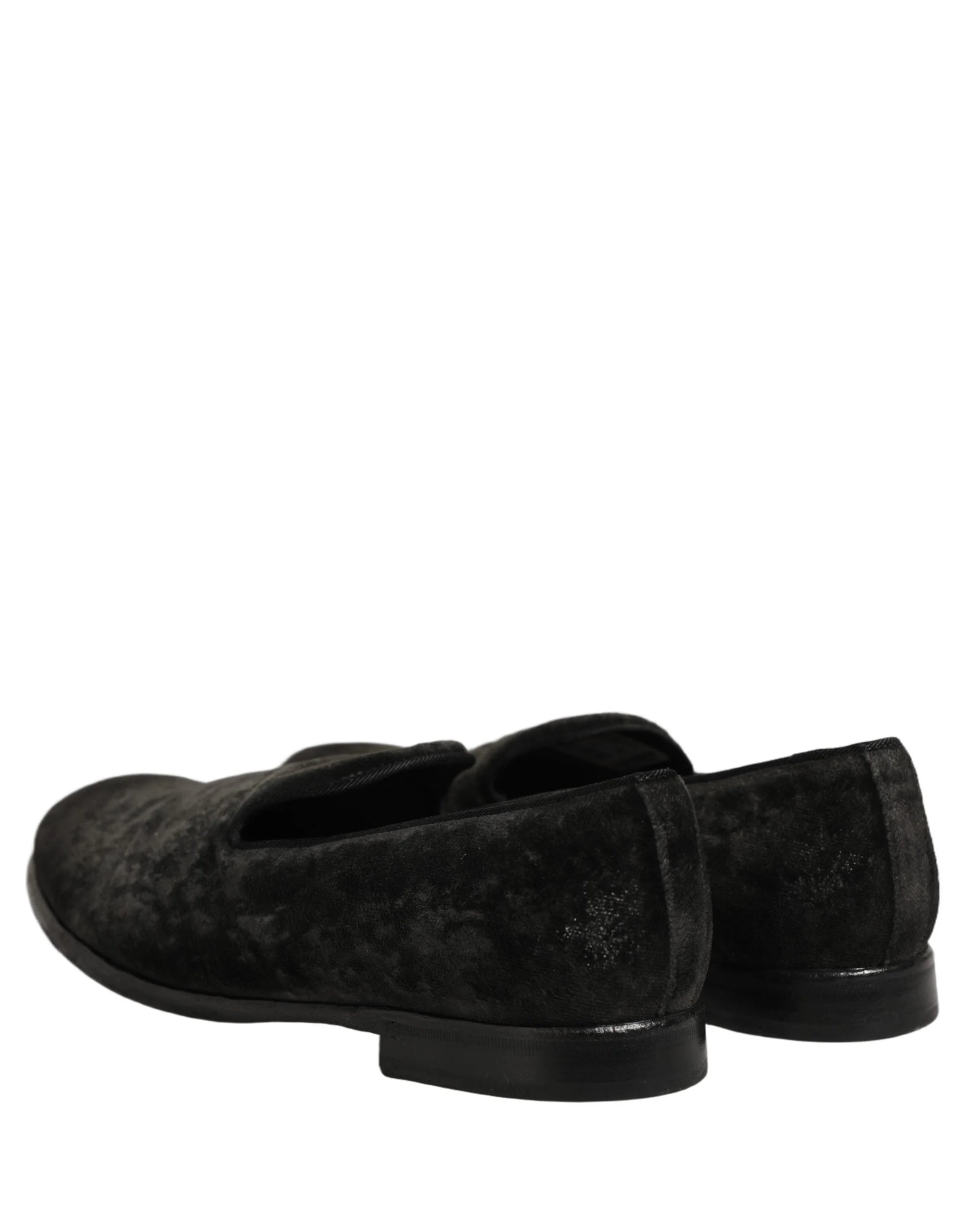 Dolce & Gabbana Black Suede Slip On Men Slippers Loafers Shoes - EU42/US9