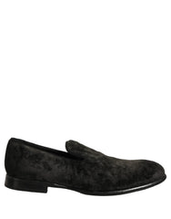 Dolce & Gabbana Black Suede Slip On Men Slippers Loafers Shoes - EU42/US9