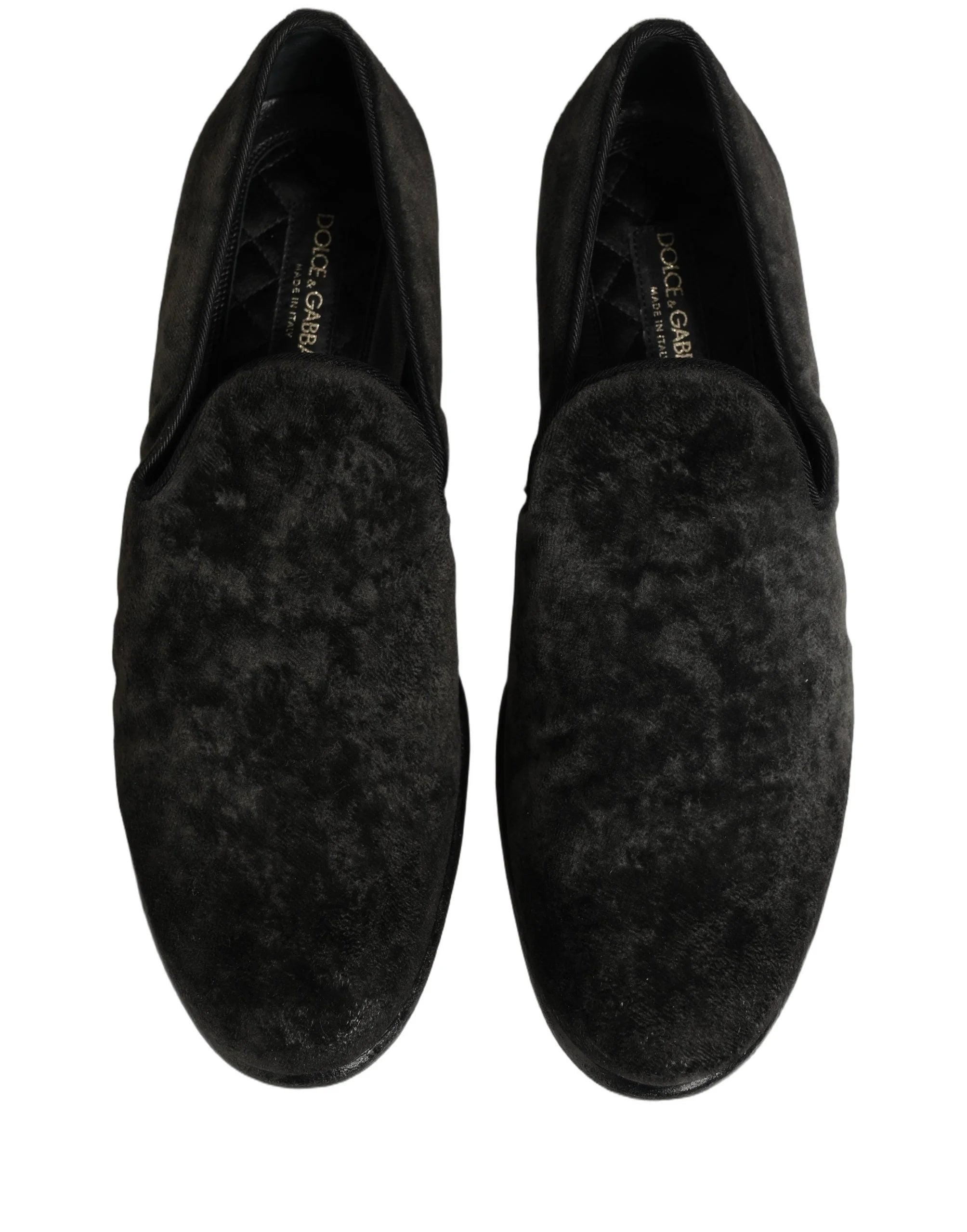 Dolce & Gabbana Black Suede Slip On Men Slippers Loafers Shoes - EU42/US9