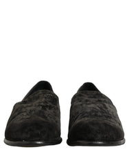 Dolce & Gabbana Black Suede Slip On Men Slippers Loafers Shoes - EU42/US9