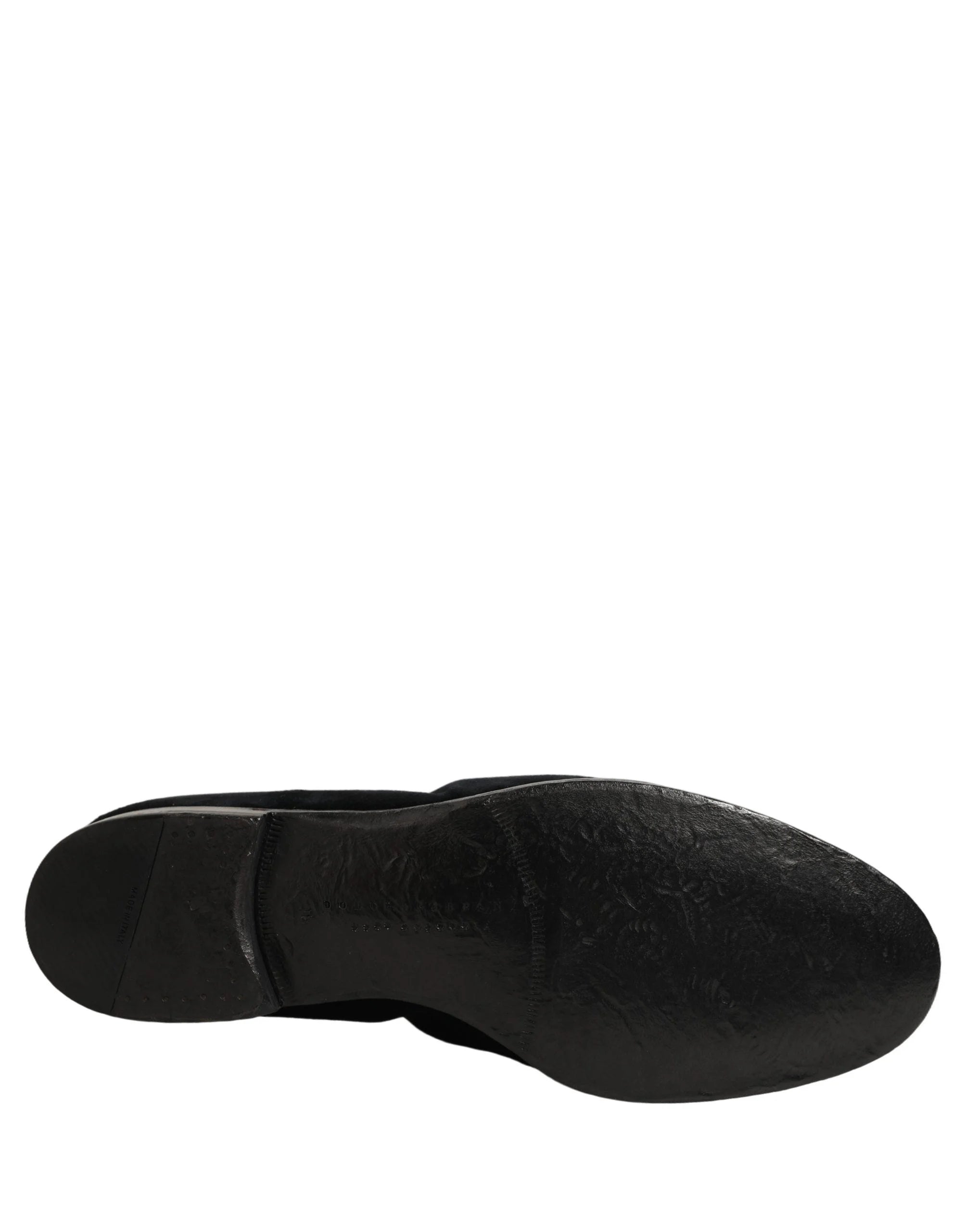 Dolce & Gabbana Black Suede Slip On Slippers Loafers Shoes - EU44/US11