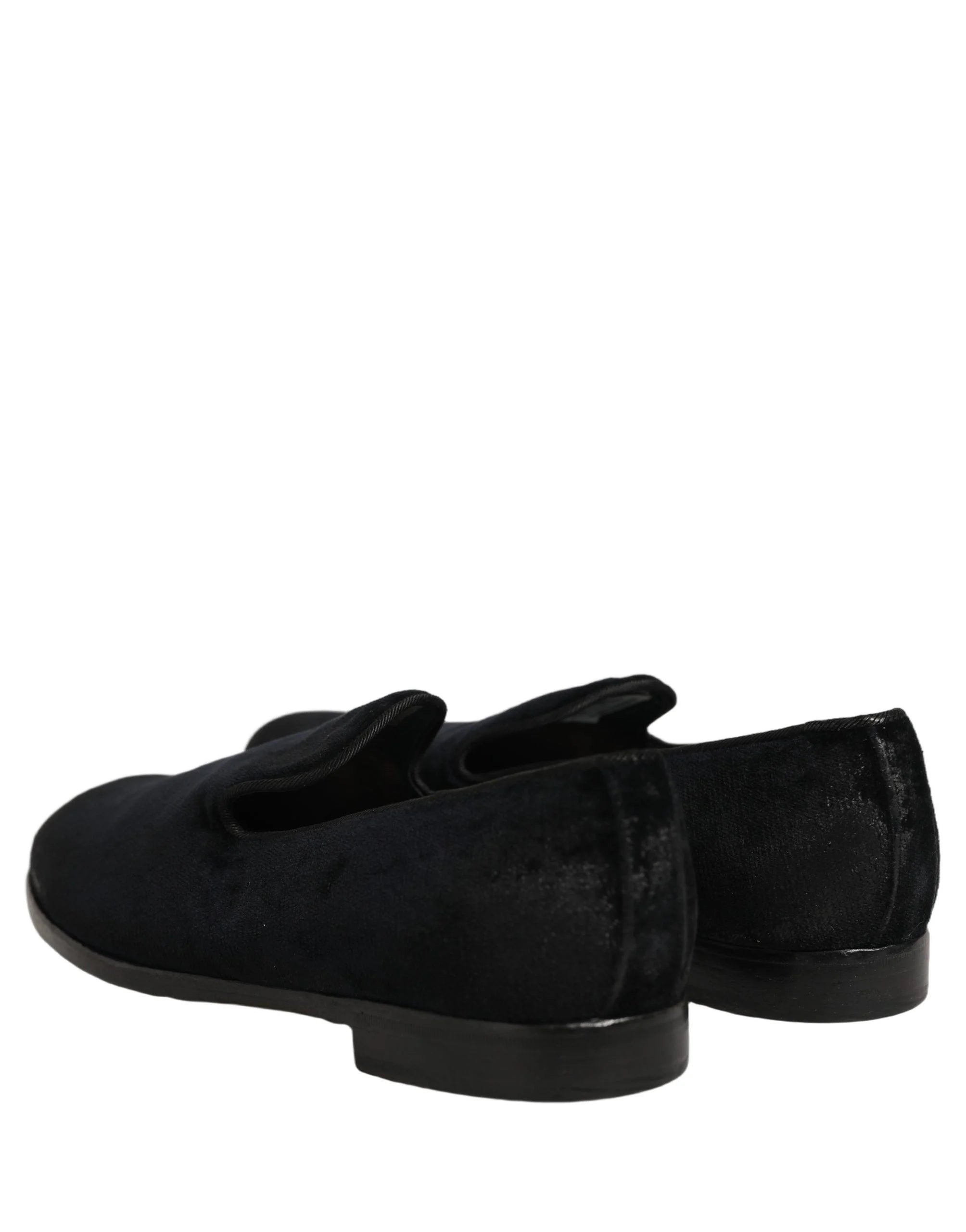 Dolce & Gabbana Black Suede Slip On Slippers Loafers Shoes - EU44/US11