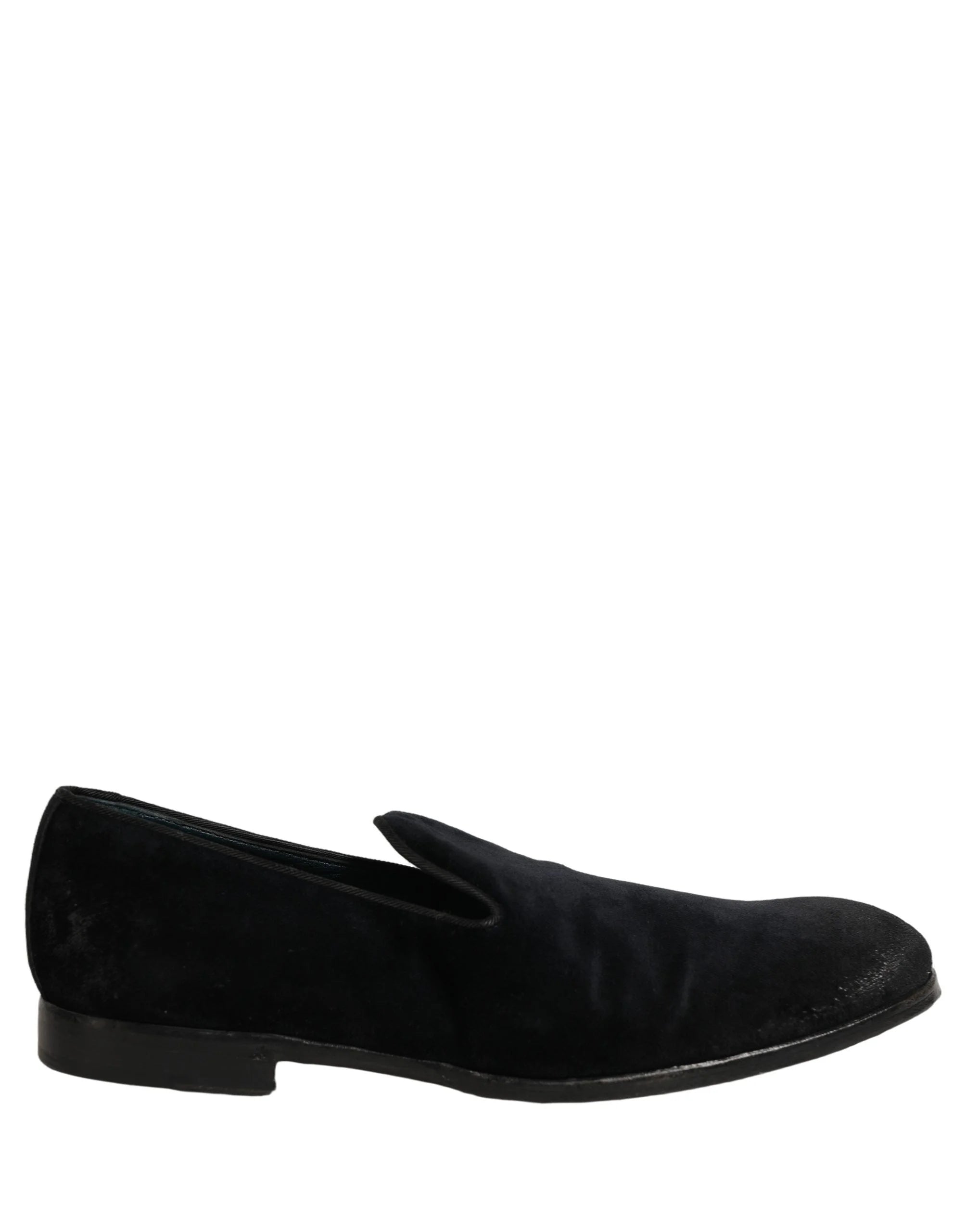 Dolce & Gabbana Black Suede Slip On Slippers Loafers Shoes - EU44/US11