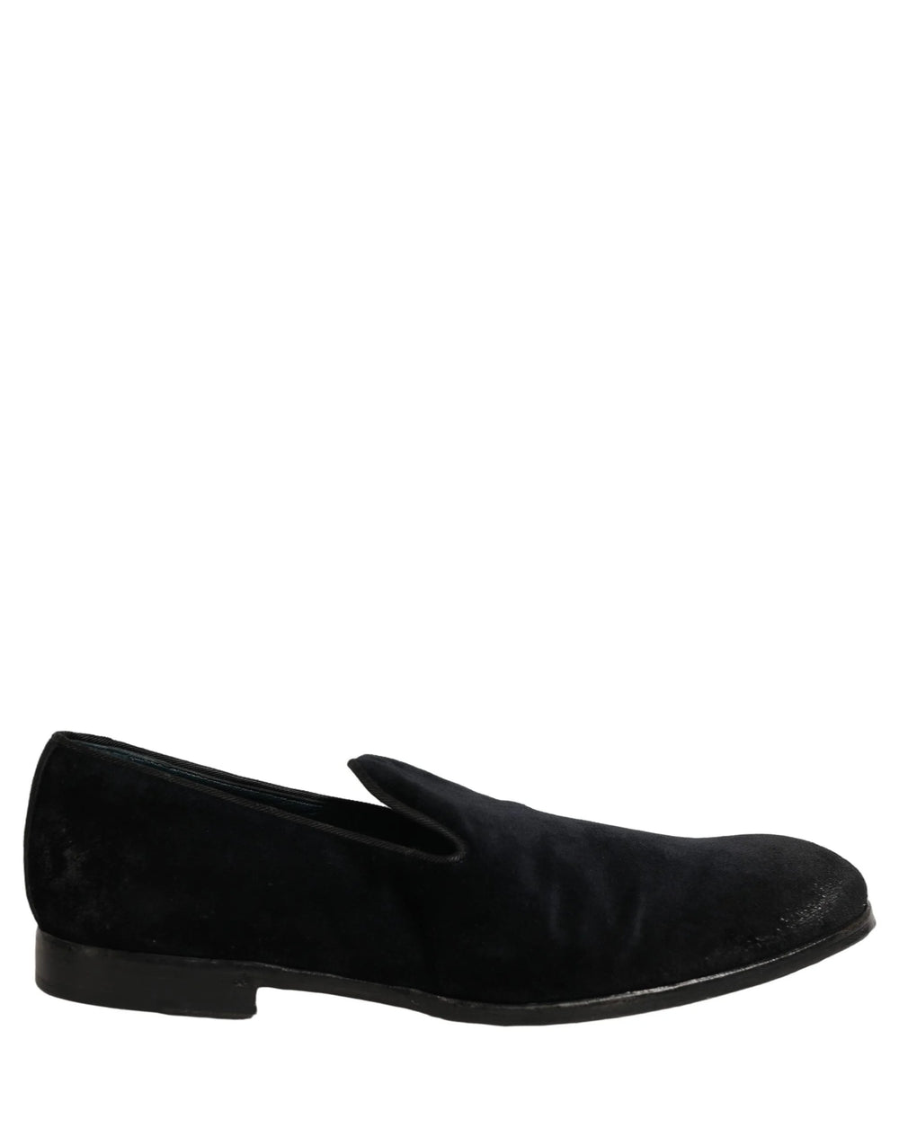 Dolce & Gabbana Black Suede Slip On Slippers Loafers Shoes - EU44/US11