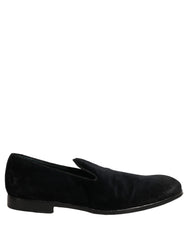Dolce & Gabbana Black Suede Slip On Slippers Loafers Shoes - EU44/US11