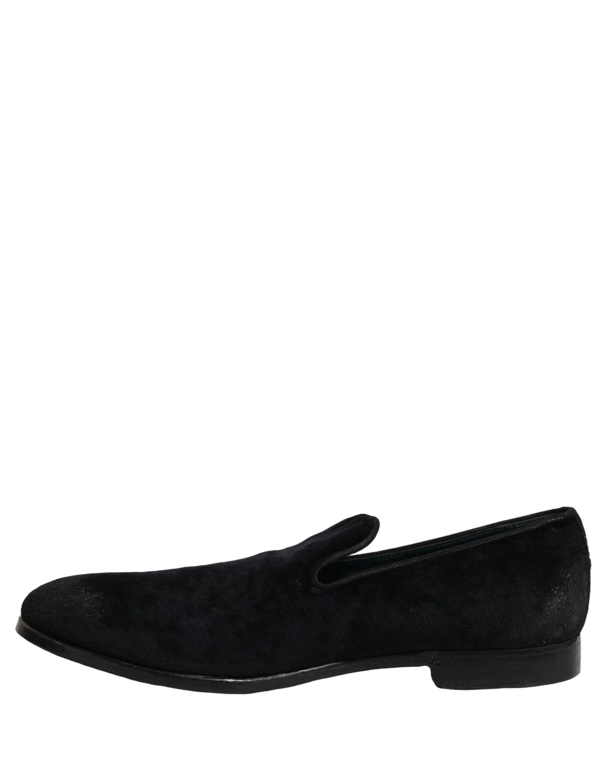 Dolce & Gabbana Black Suede Slip On Slippers Loafers Shoes - EU44/US11