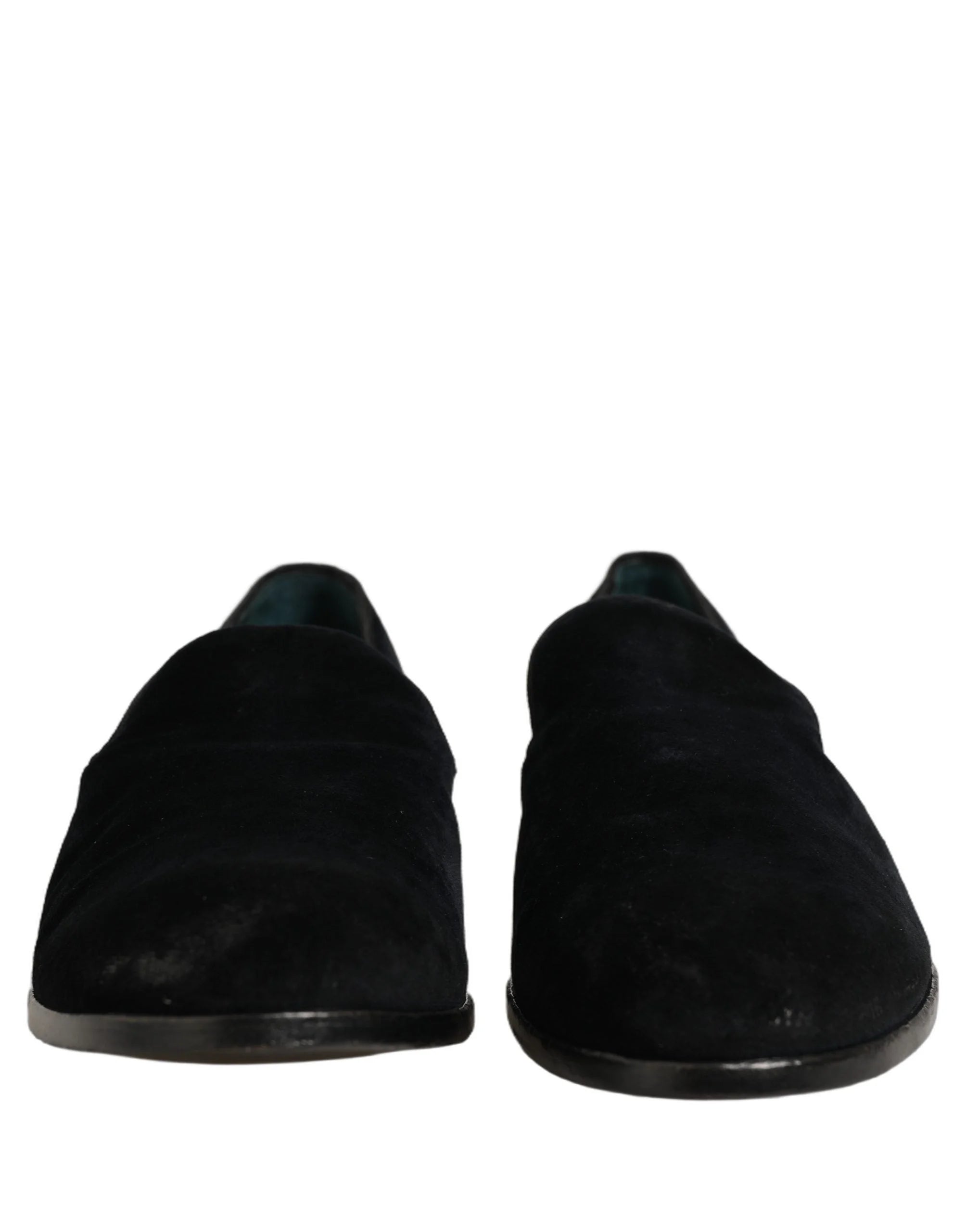 Dolce & Gabbana Black Suede Slip On Slippers Loafers Shoes - EU44/US11