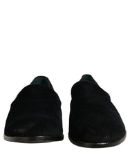 Dolce & Gabbana Black Suede Slip On Slippers Loafers Shoes - EU44/US11