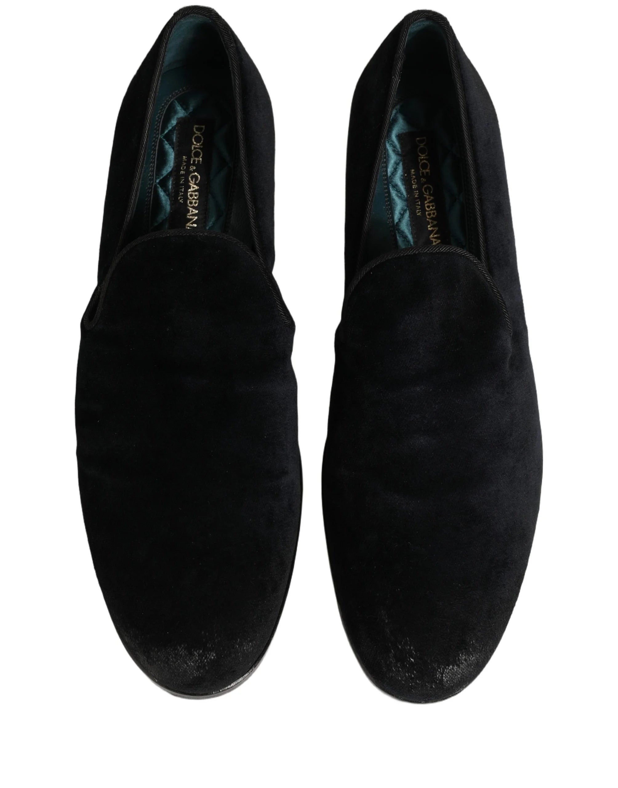 Dolce & Gabbana Black Suede Slip On Slippers Loafers Shoes - EU44/US11