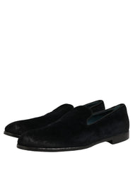Dolce & Gabbana Black Suede Slip On Slippers Loafers Shoes - EU44/US11