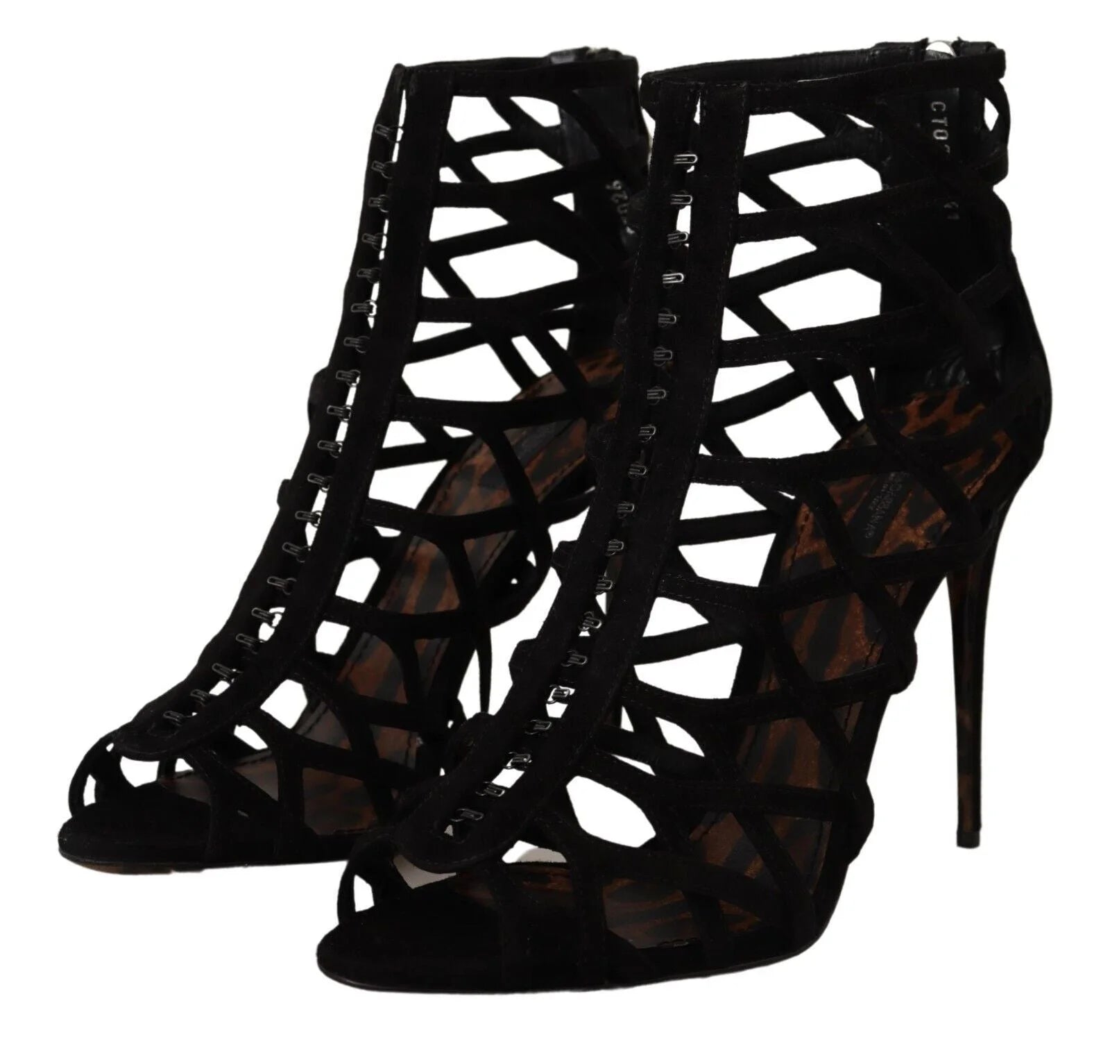 Dolce & Gabbana Black Suede Stiletto Heels Bette Sandals Shoes - EU41/US10.5