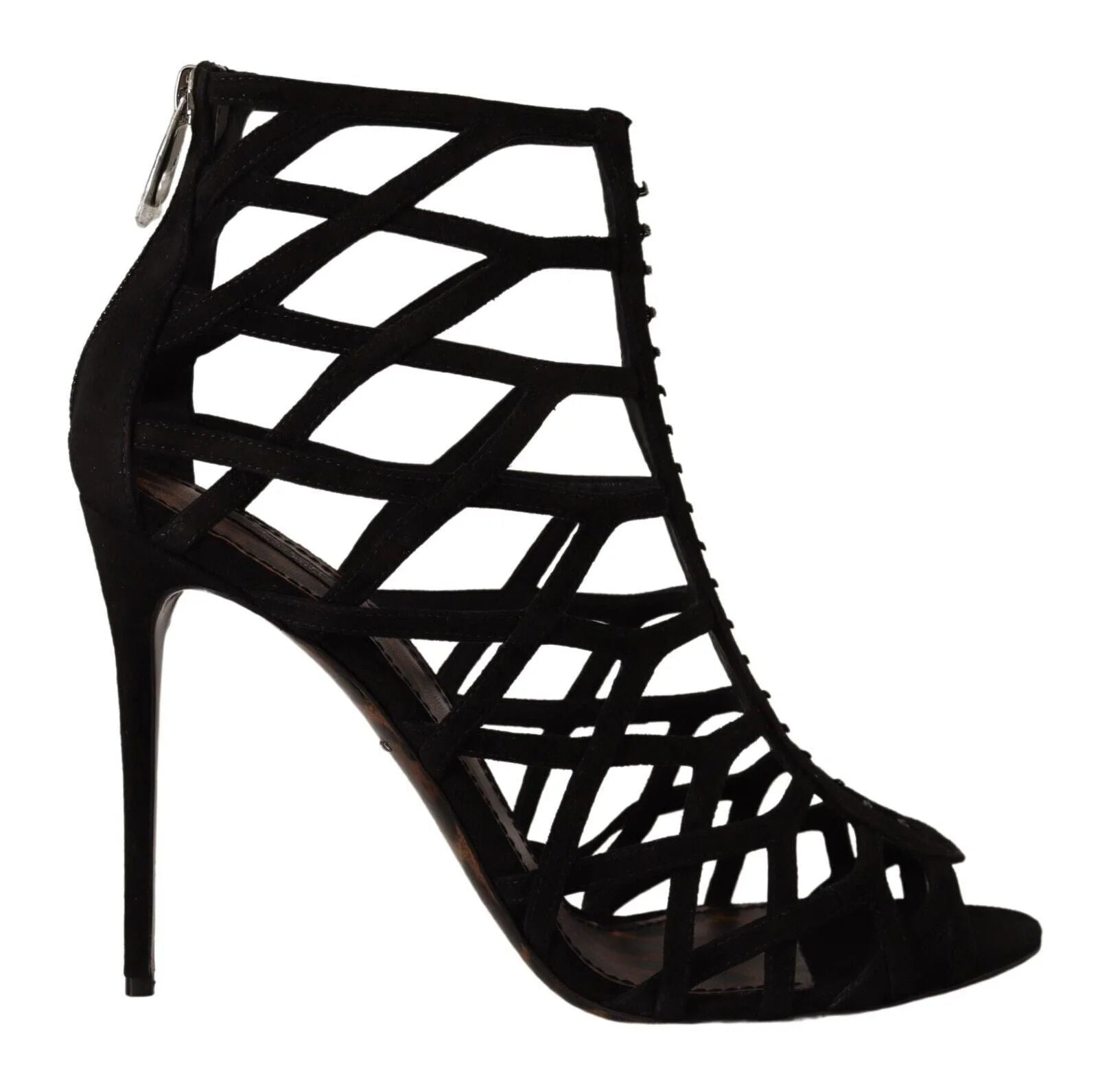 Dolce & Gabbana Black Suede Stiletto Heels Bette Sandals Shoes - EU41/US10.5