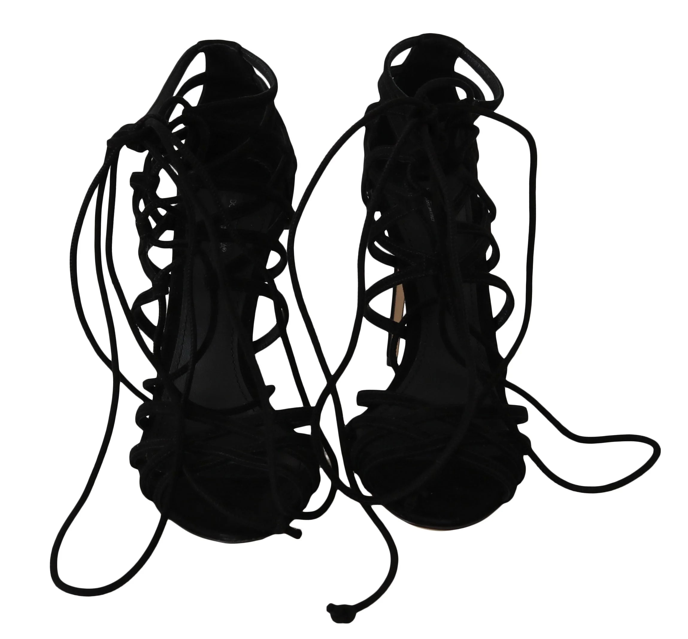 Dolce & Gabbana Black Suede Strap Stilettos Sandals - EU36.5/US6