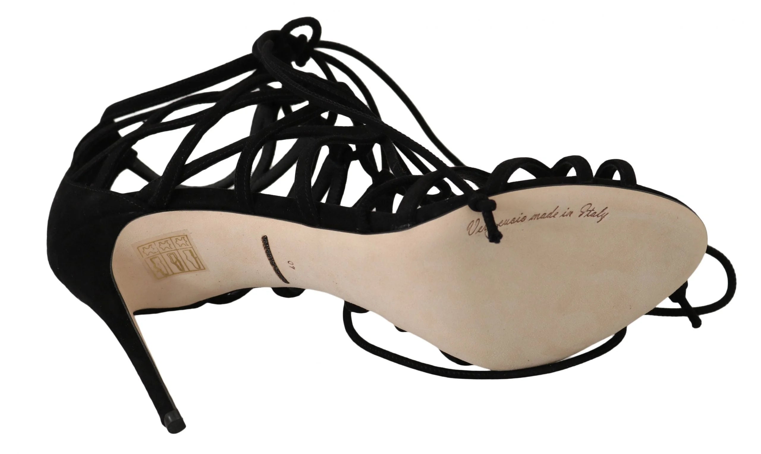 Dolce & Gabbana Black Suede Strap Stilettos Sandals - EU36.5/US6