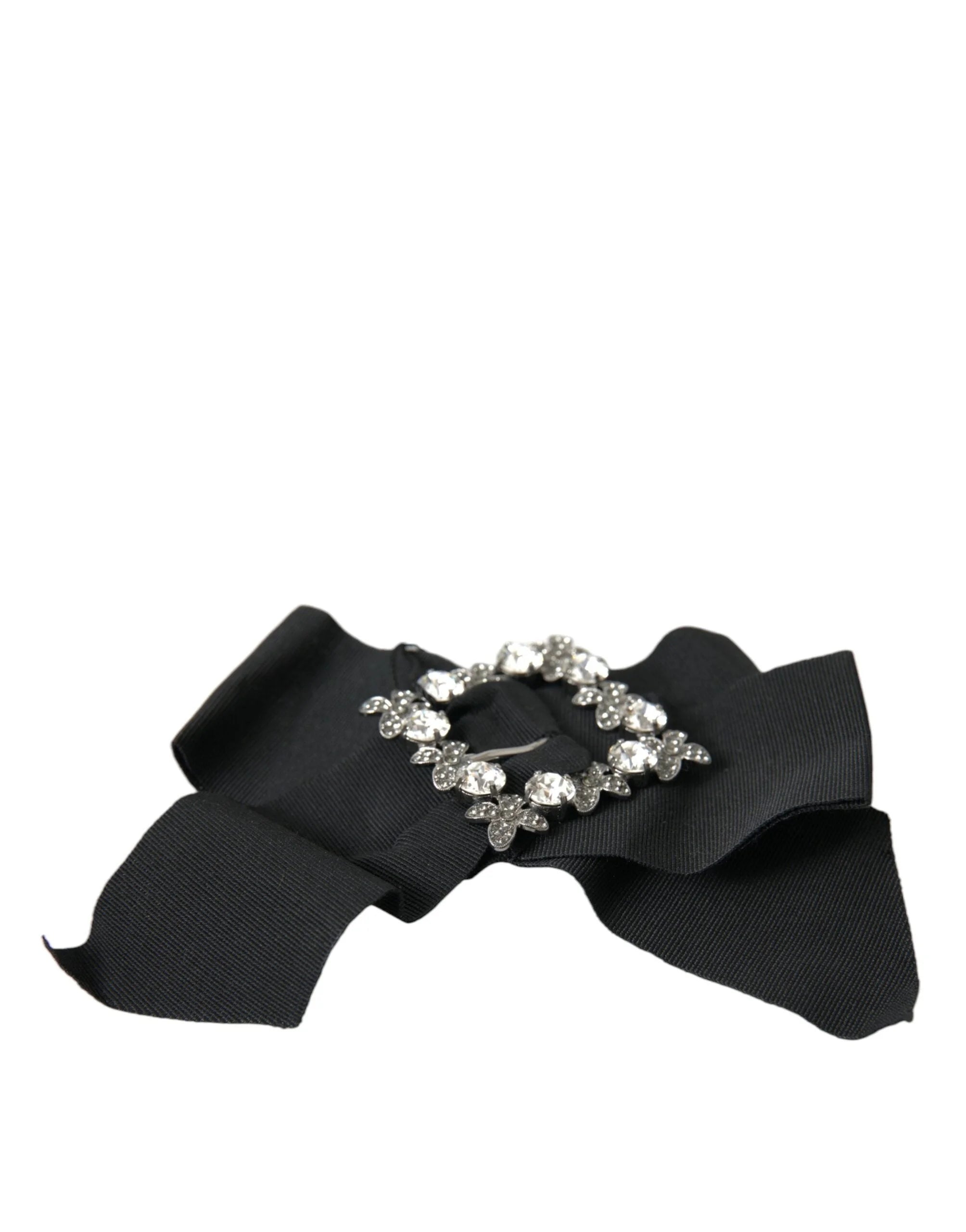 Dolce & Gabbana Black Swarovski Crystal Embellished Hair Clip - Hair Pins Claws & Clips