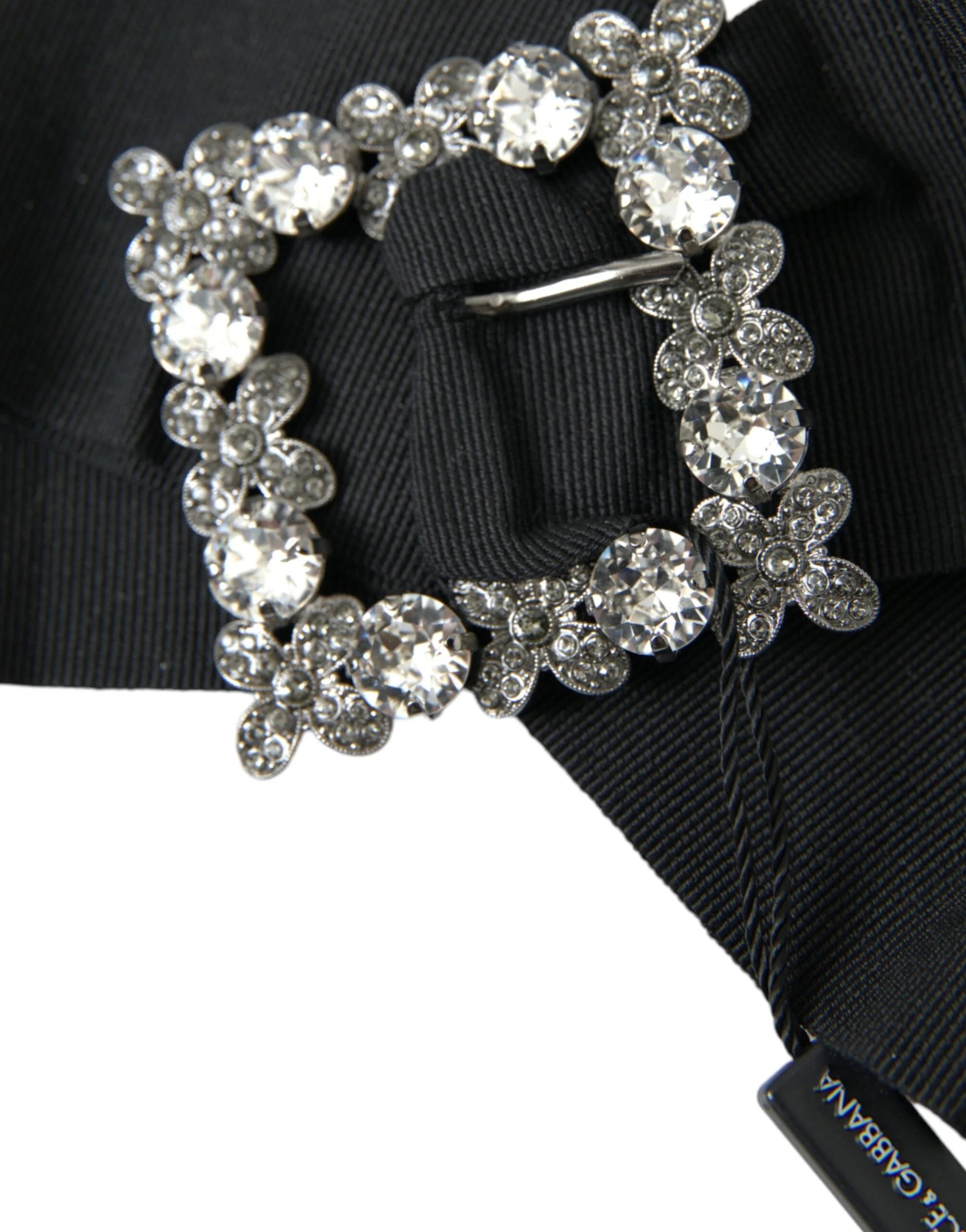Dolce & Gabbana Black Swarovski Crystal Embellished Hair Clip - Hair Pins Claws & Clips