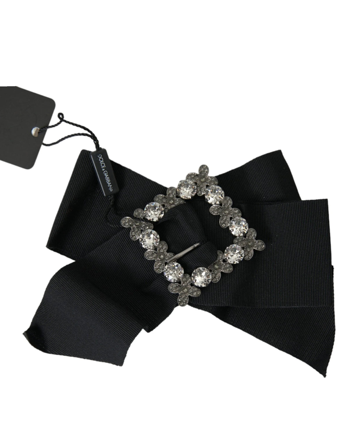 Dolce & Gabbana Black Swarovski Crystal Embellished Hair Clip - Hair Pins Claws & Clips